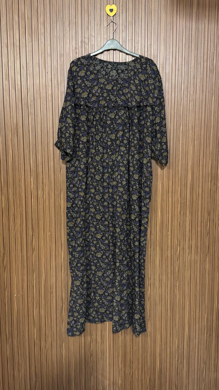 Grey Floral Long Top
