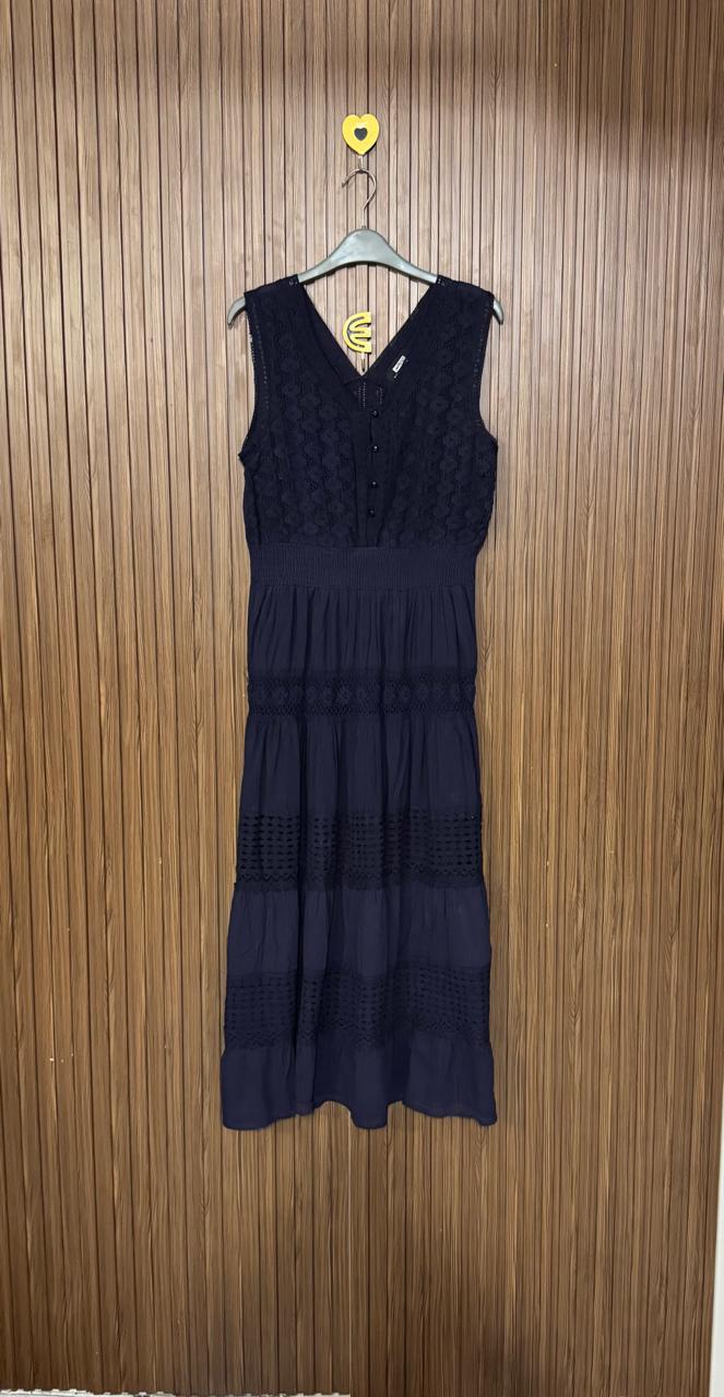 Navy Lace Long Top