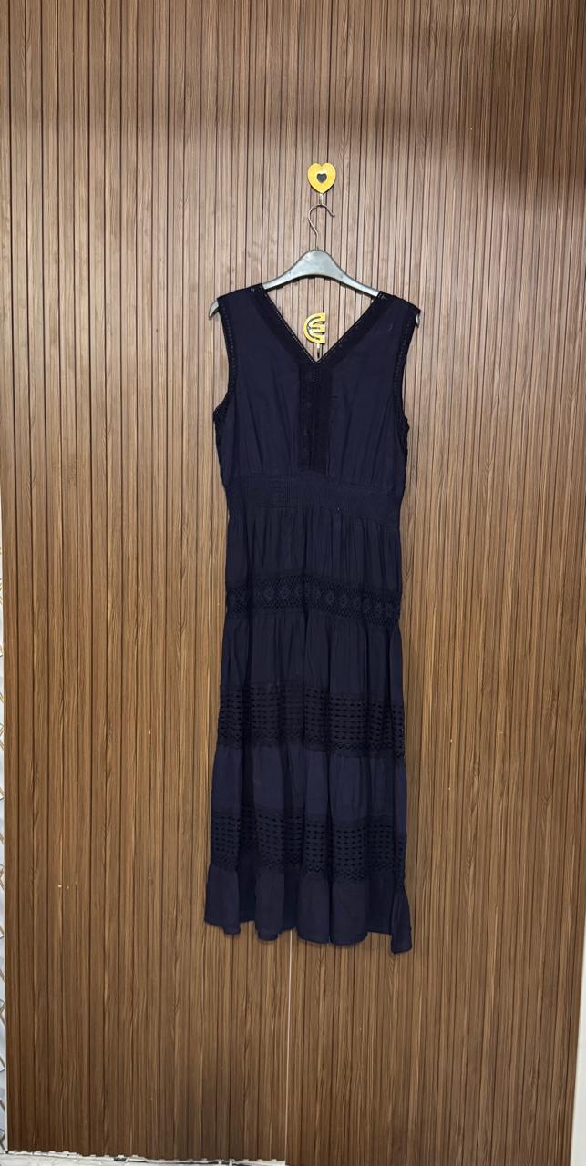 Navy Lace Long Top