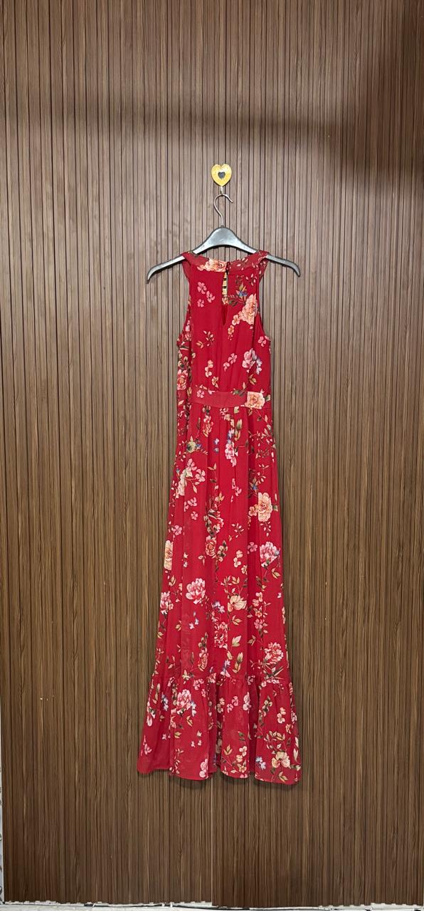 Red Sleeveless Long Top