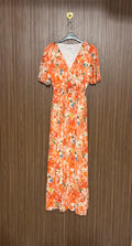 Orange Print Long Top