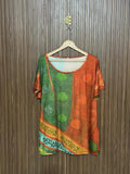Western Printed Half Sleeves Top