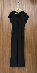 Black Chiffon Casual Jumpsuit