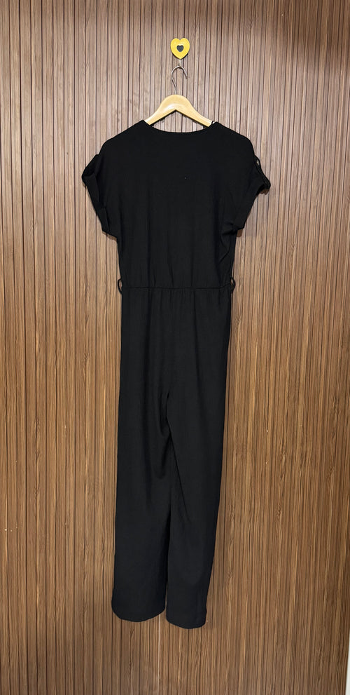 Black Chiffon Casual Jumpsuit
