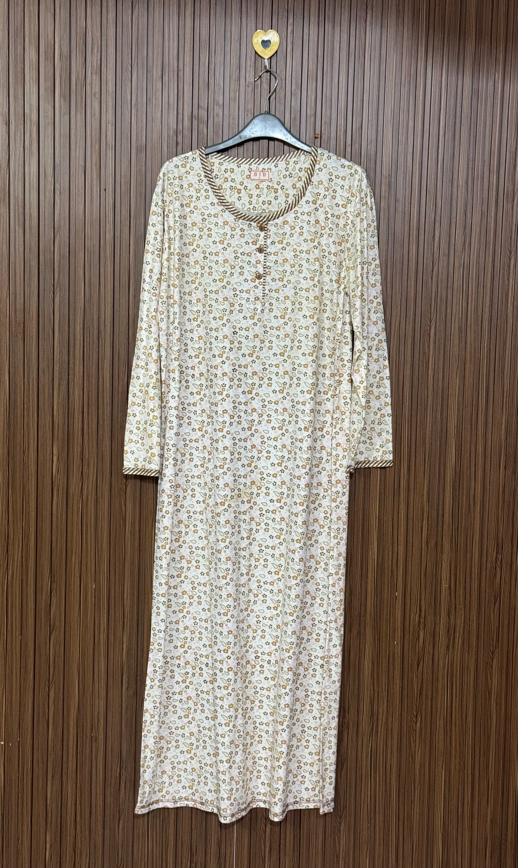 Floral Print Button Long Top