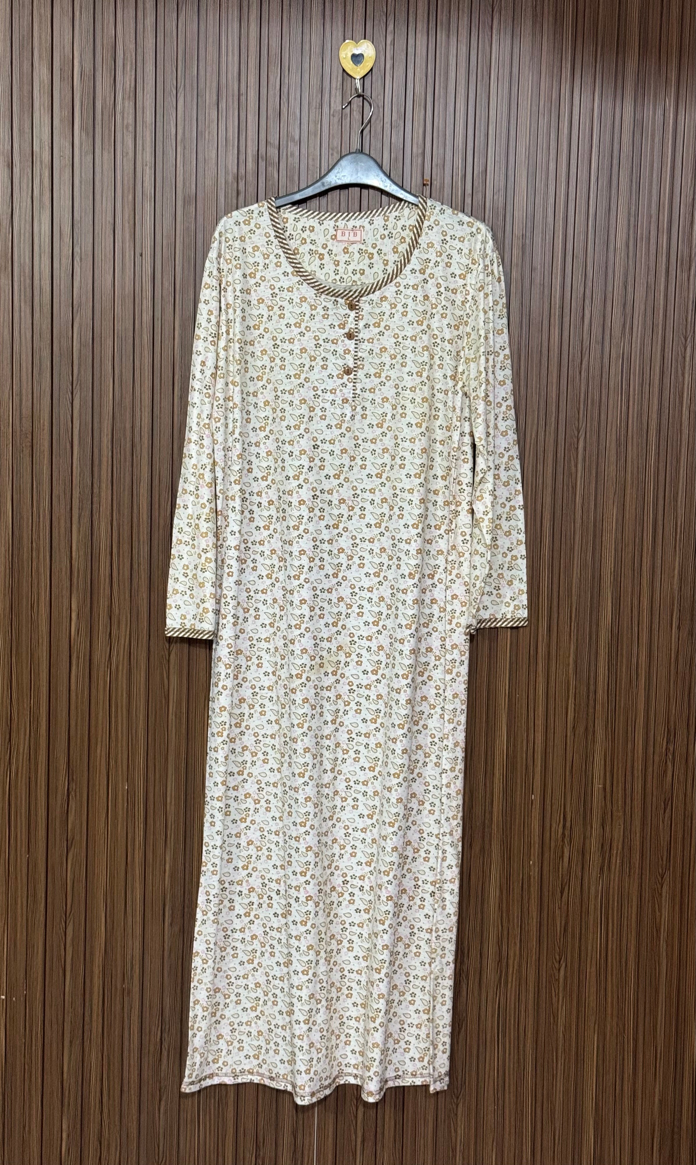 Floral Print Button Long Top