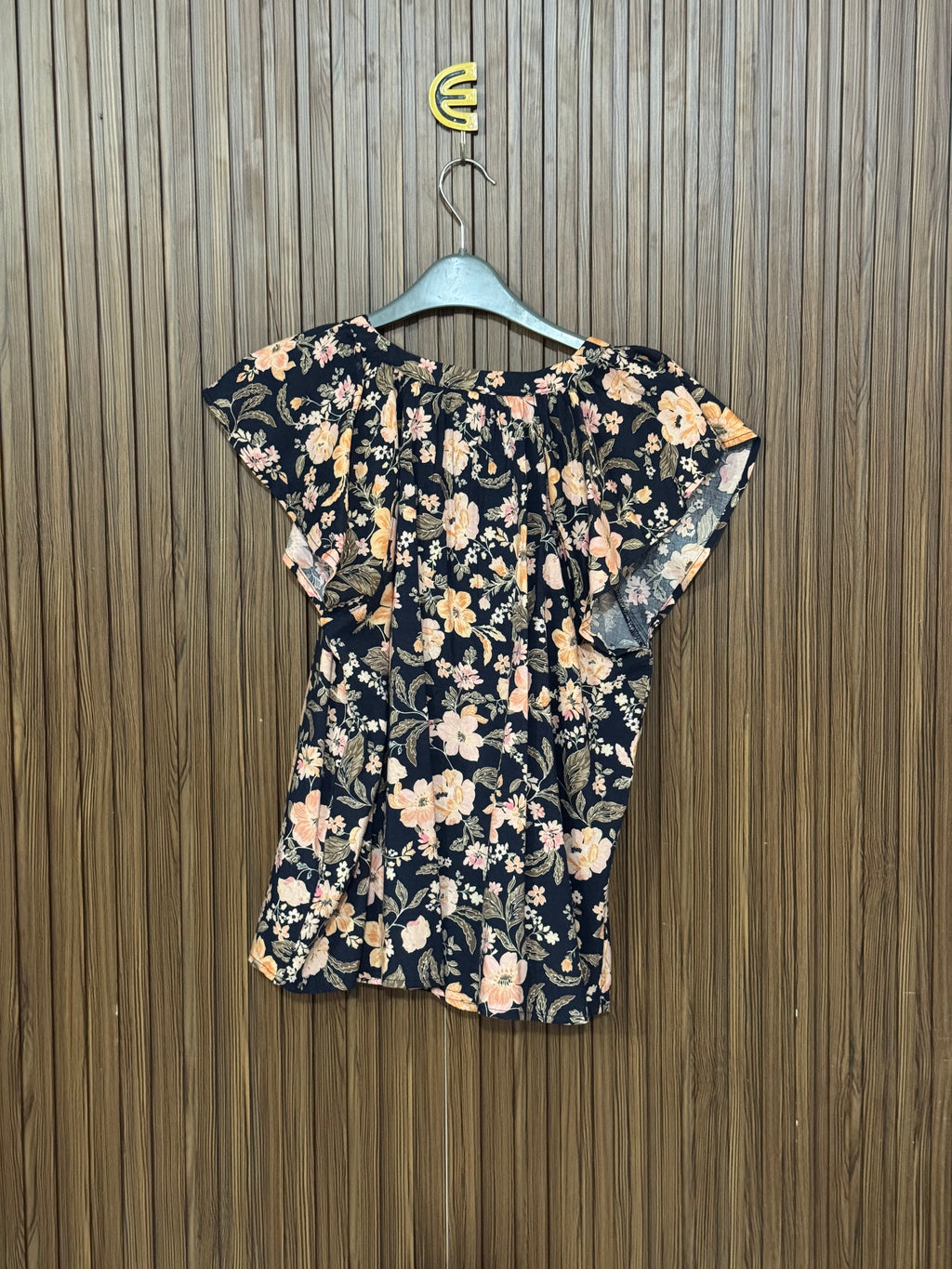 Black Floral Sleeveless Top