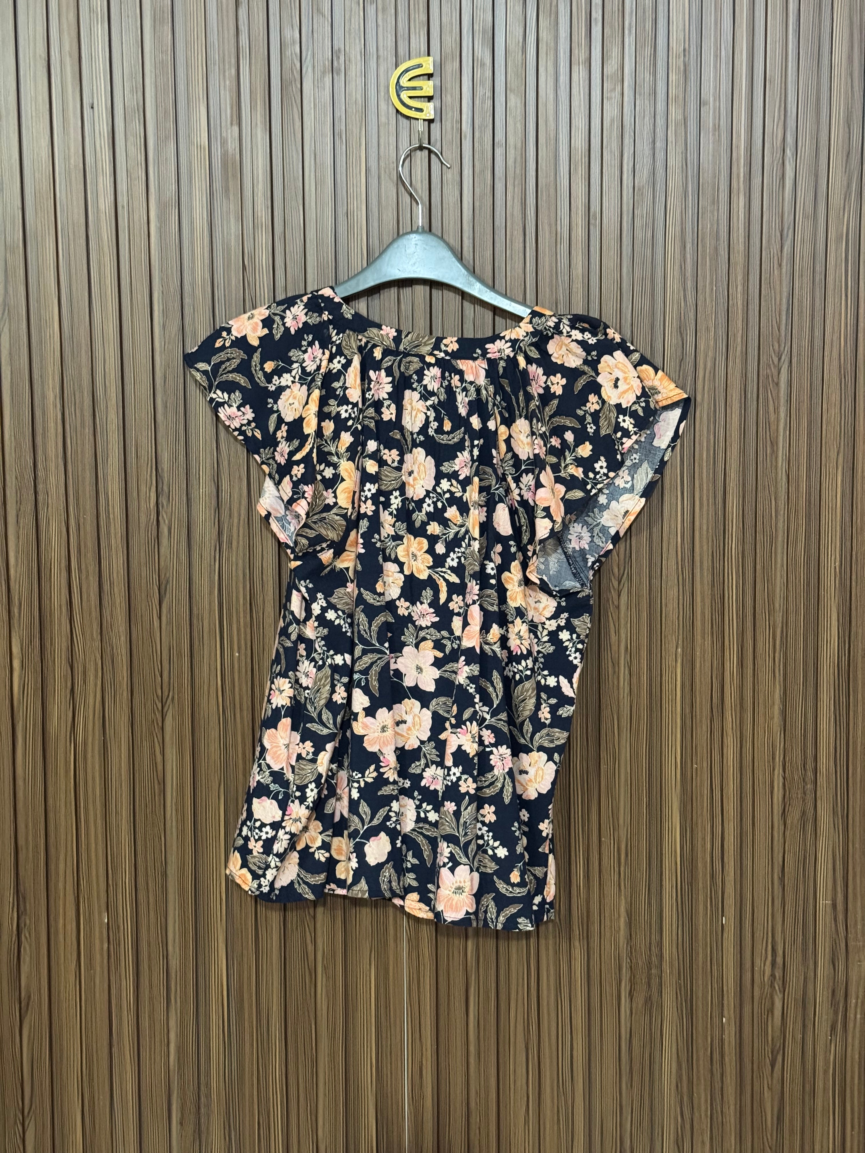 Black Floral Sleeveless Top