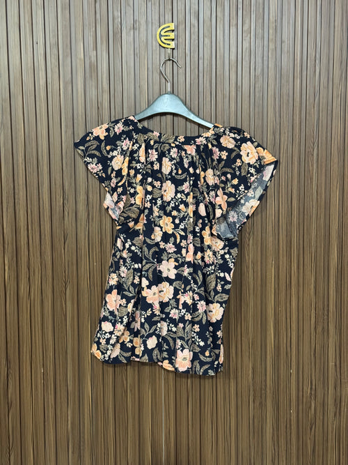 Black Floral Sleeveless Top
