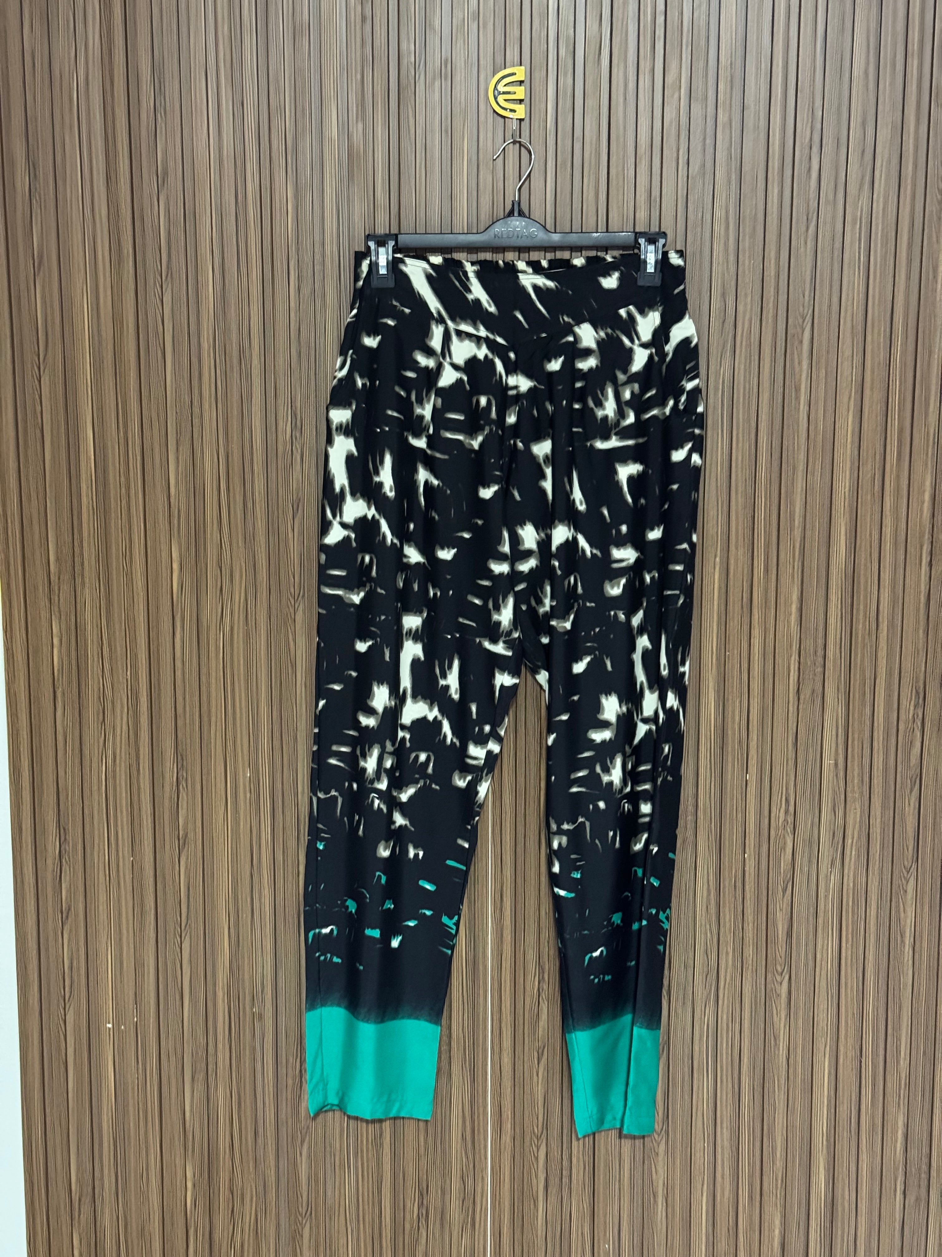 Black Pattern Casual Trousers