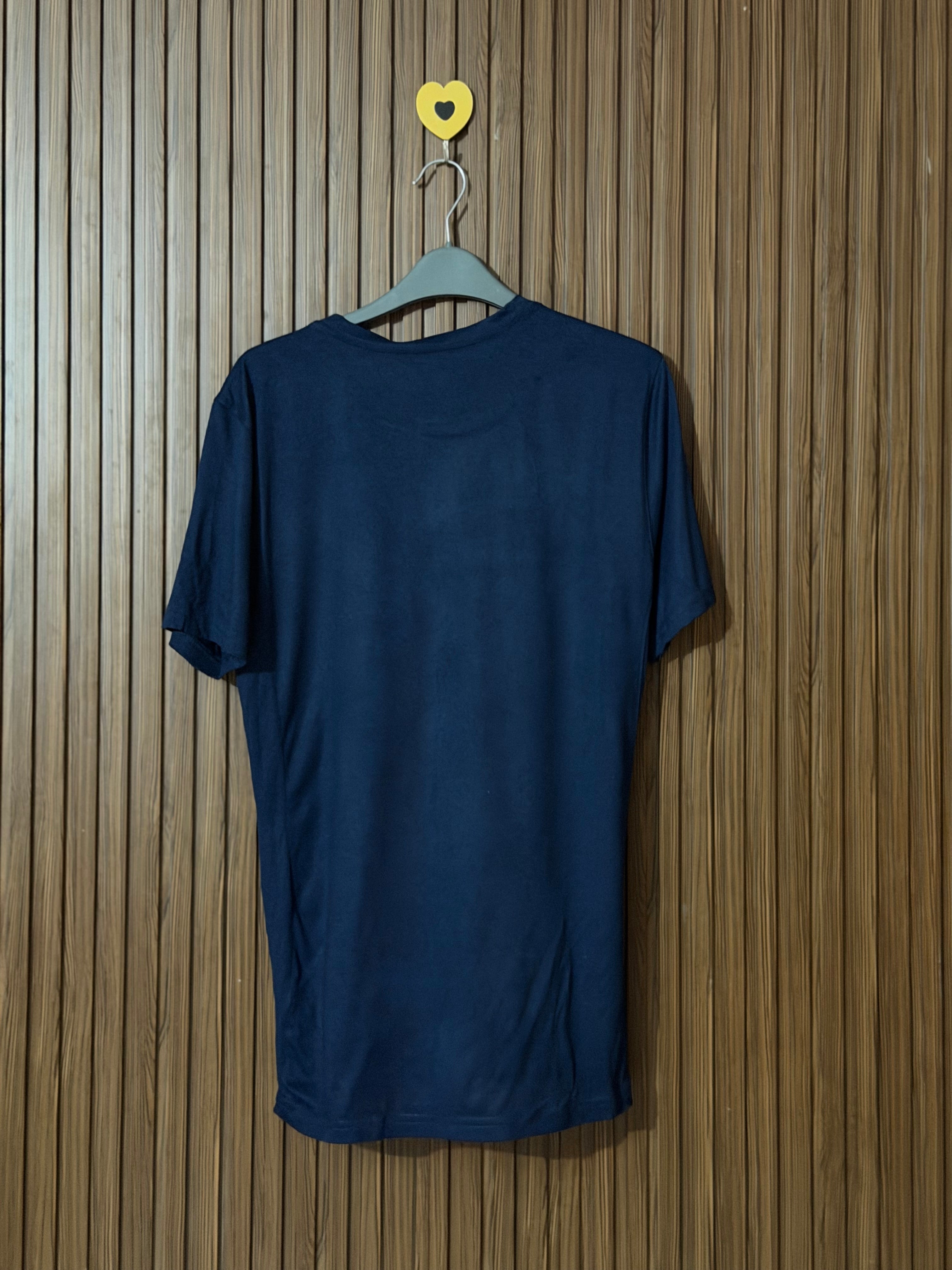 Navy Blue Graphic Half Sleeves T-Shirt
