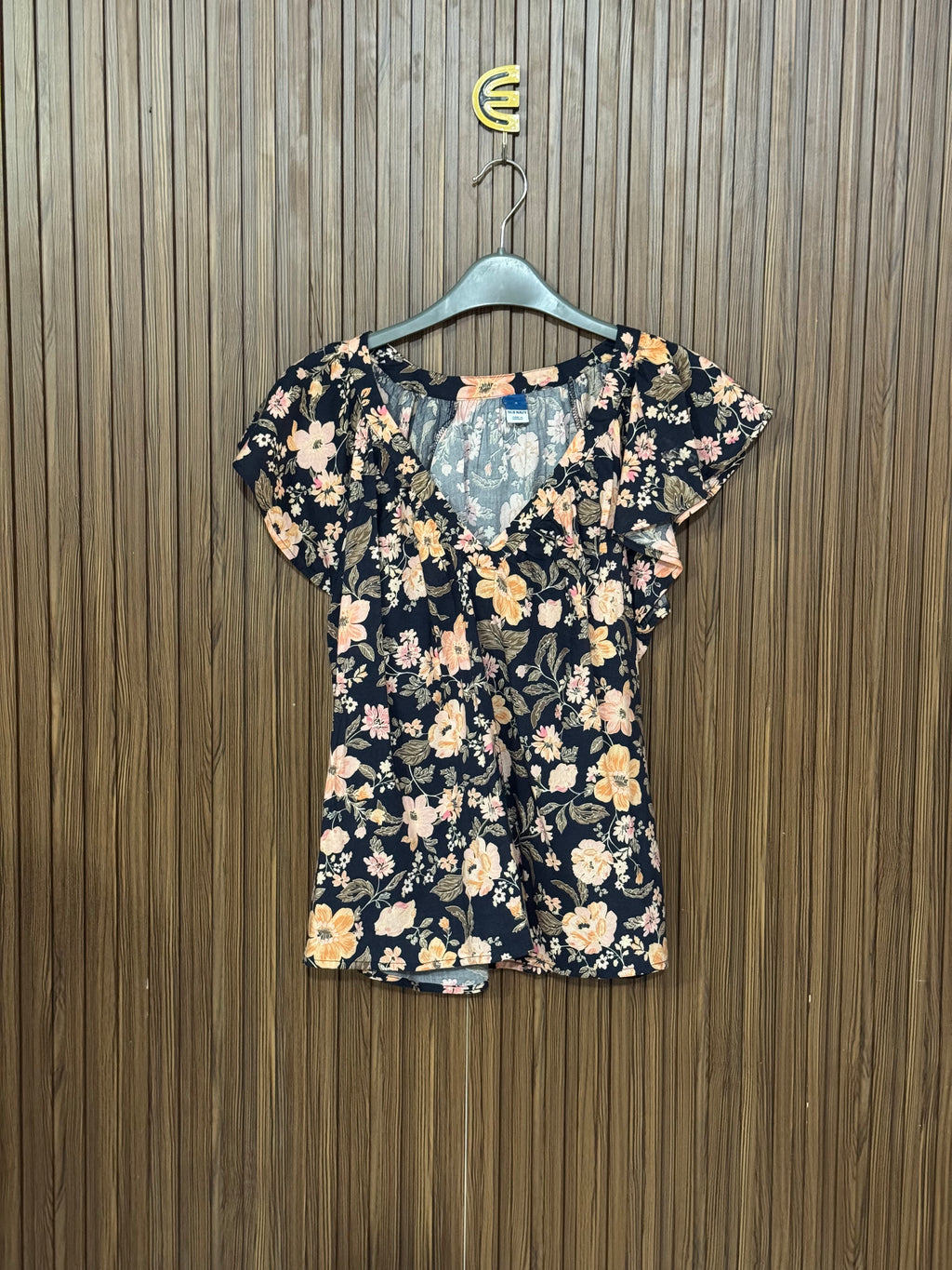 Black Floral Sleeveless Top