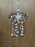 Black Floral Sleeveless Top