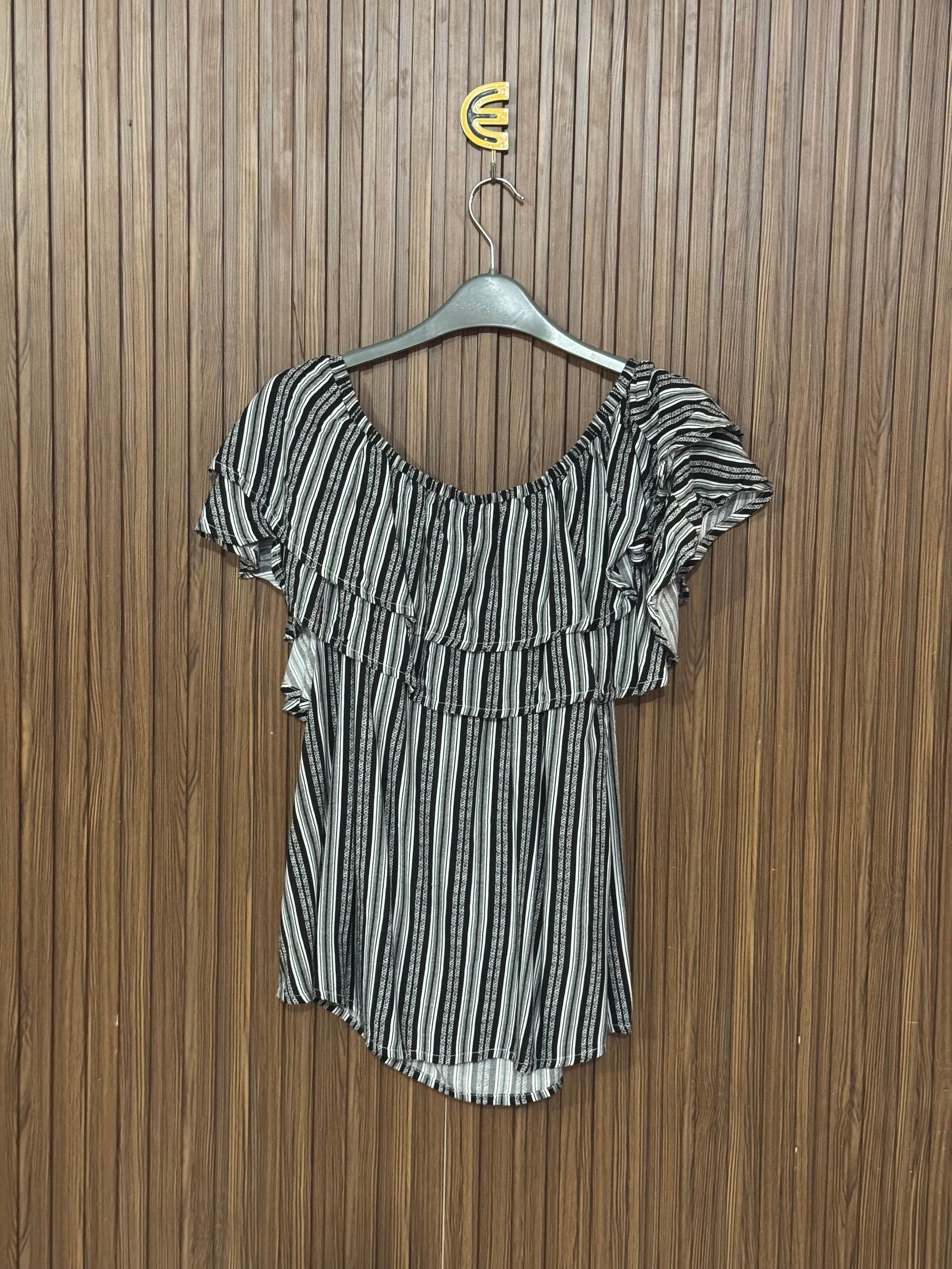 Black & White Striped Sleeveless Top