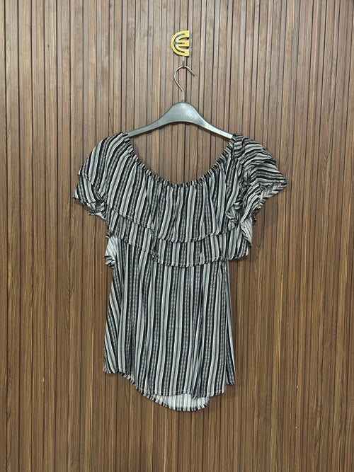 Black & White Striped Sleeveless Top