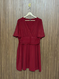 Solid Red V-Neck Long Top