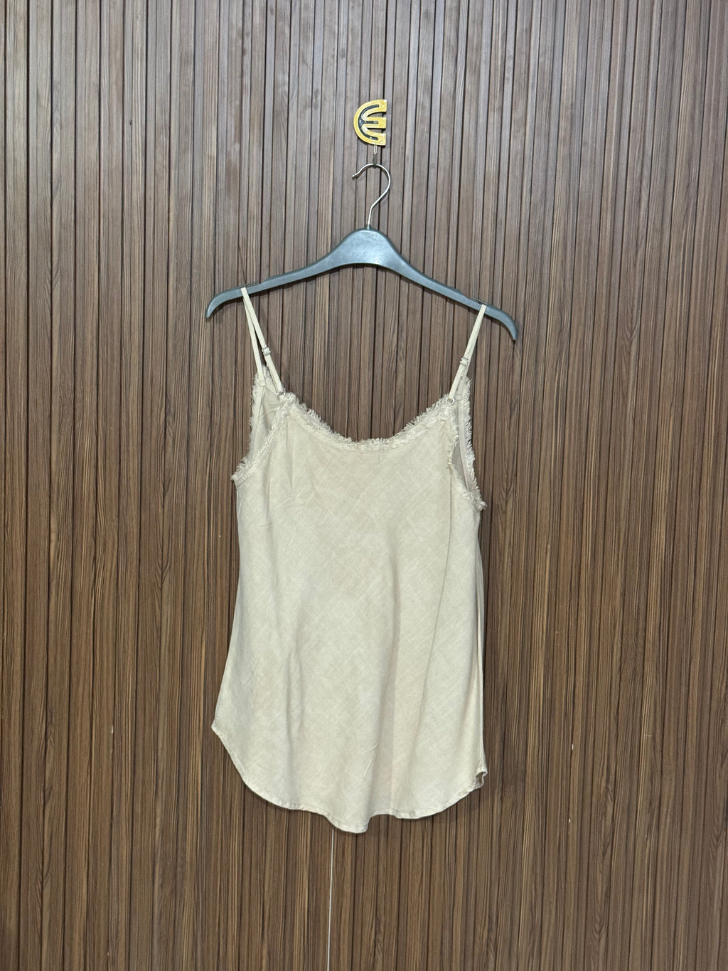 Cream V-Neck Sleeveless Top