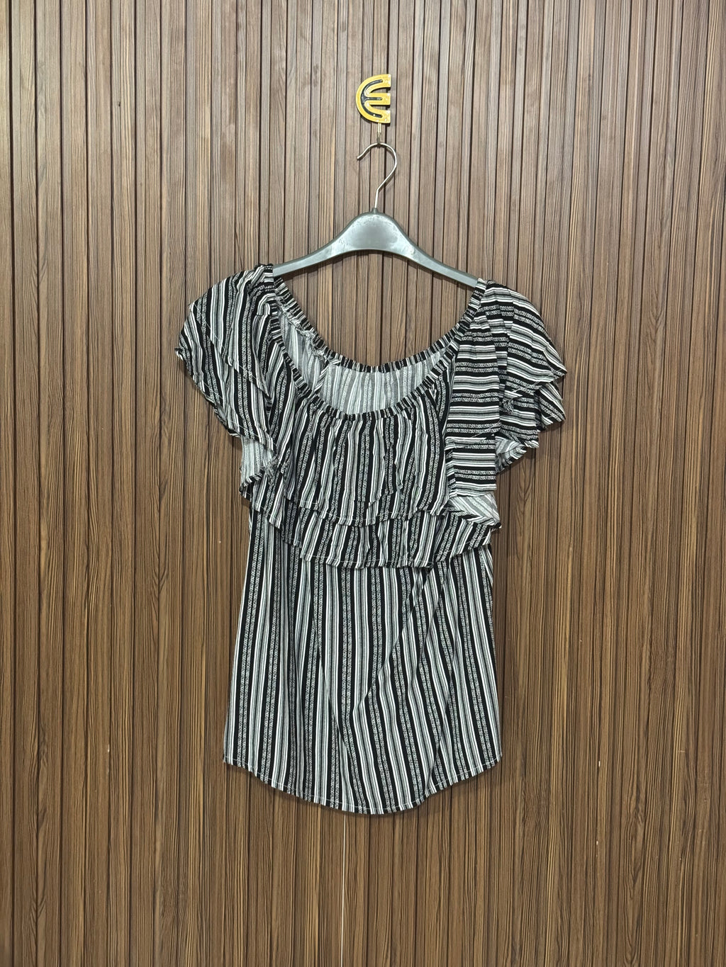 Black & White Striped Sleeveless Top