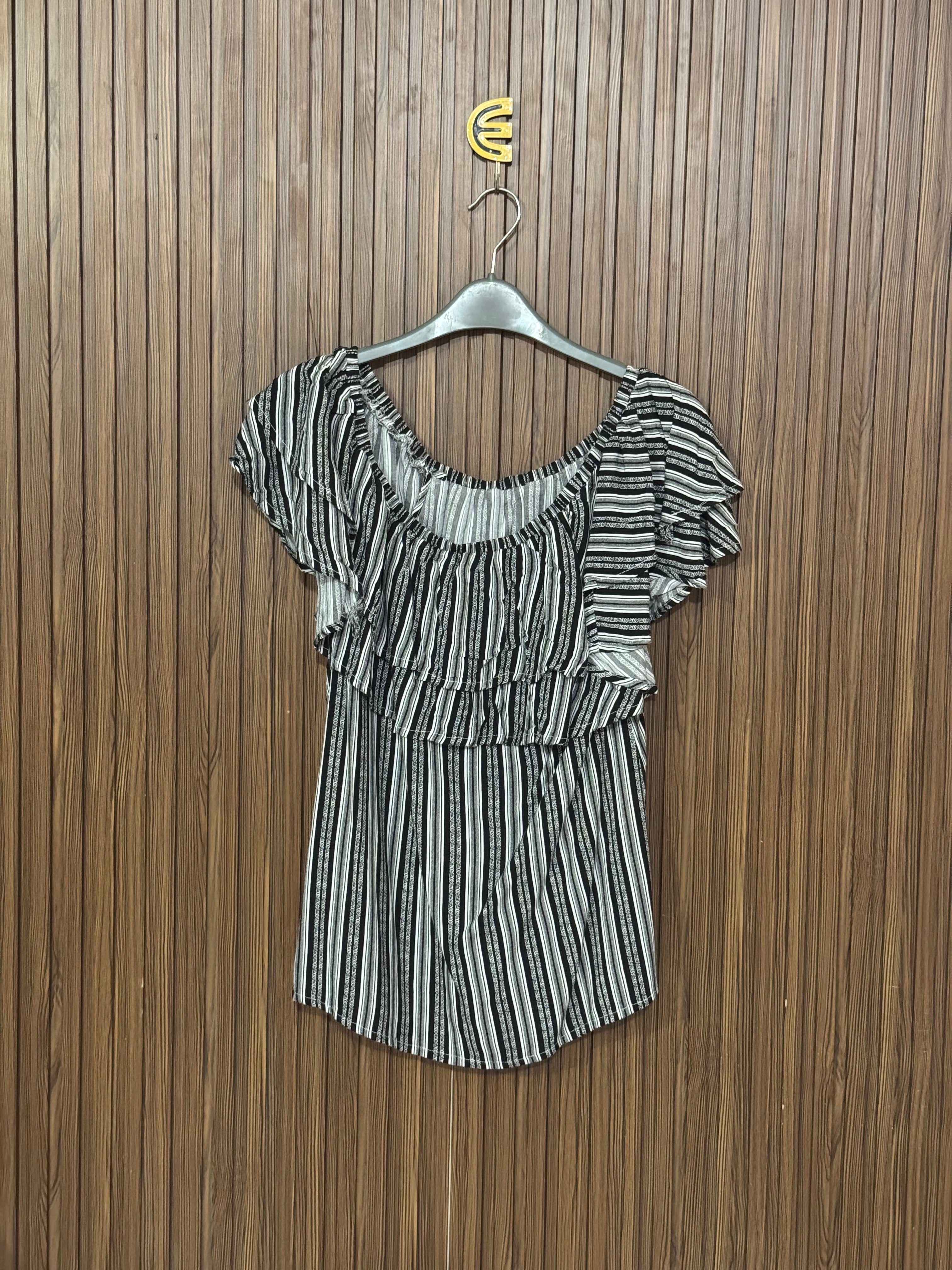 Black & White Striped Sleeveless Top