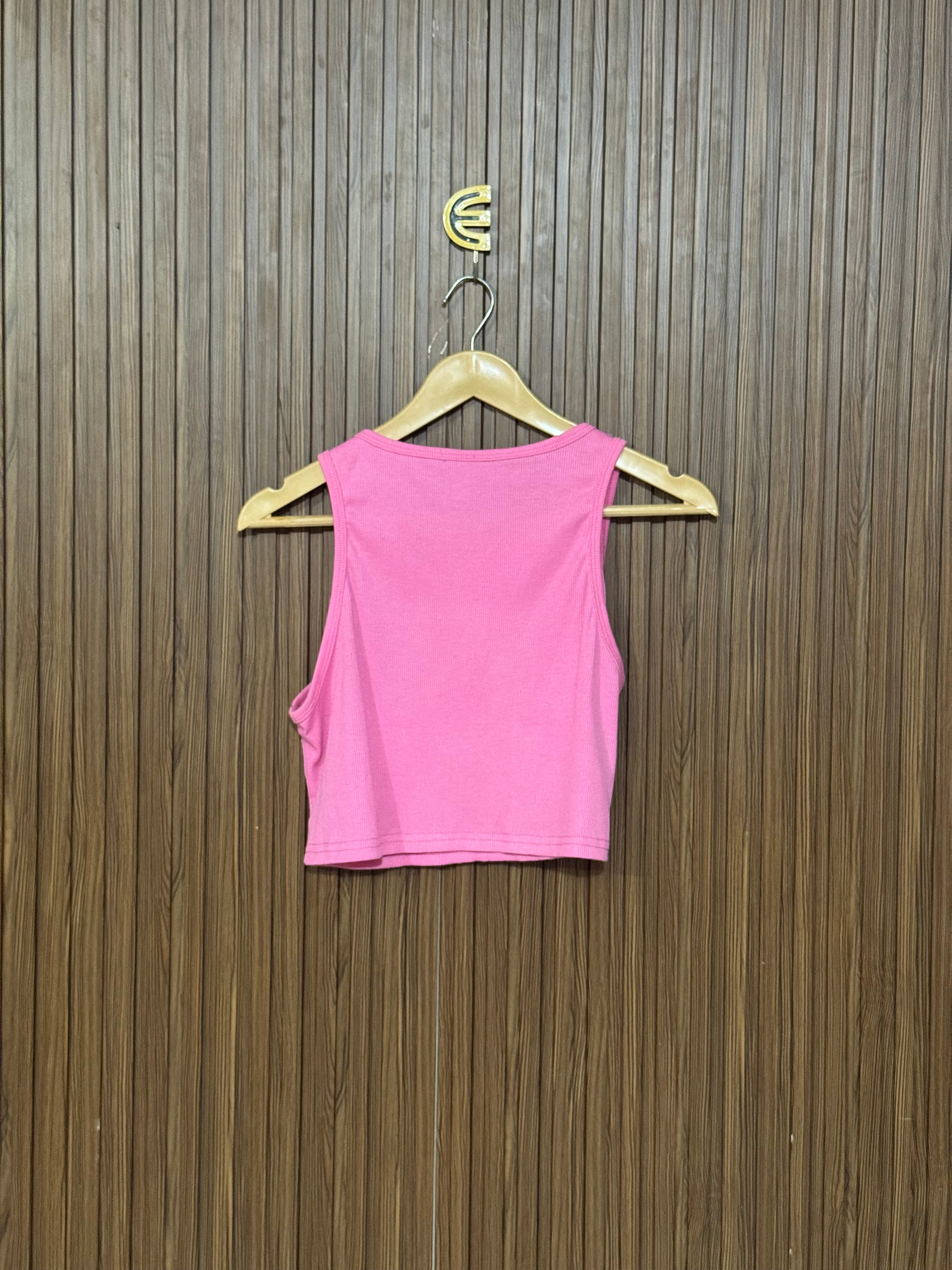 Chest 16 Length 14 Pink Sleeveless Top