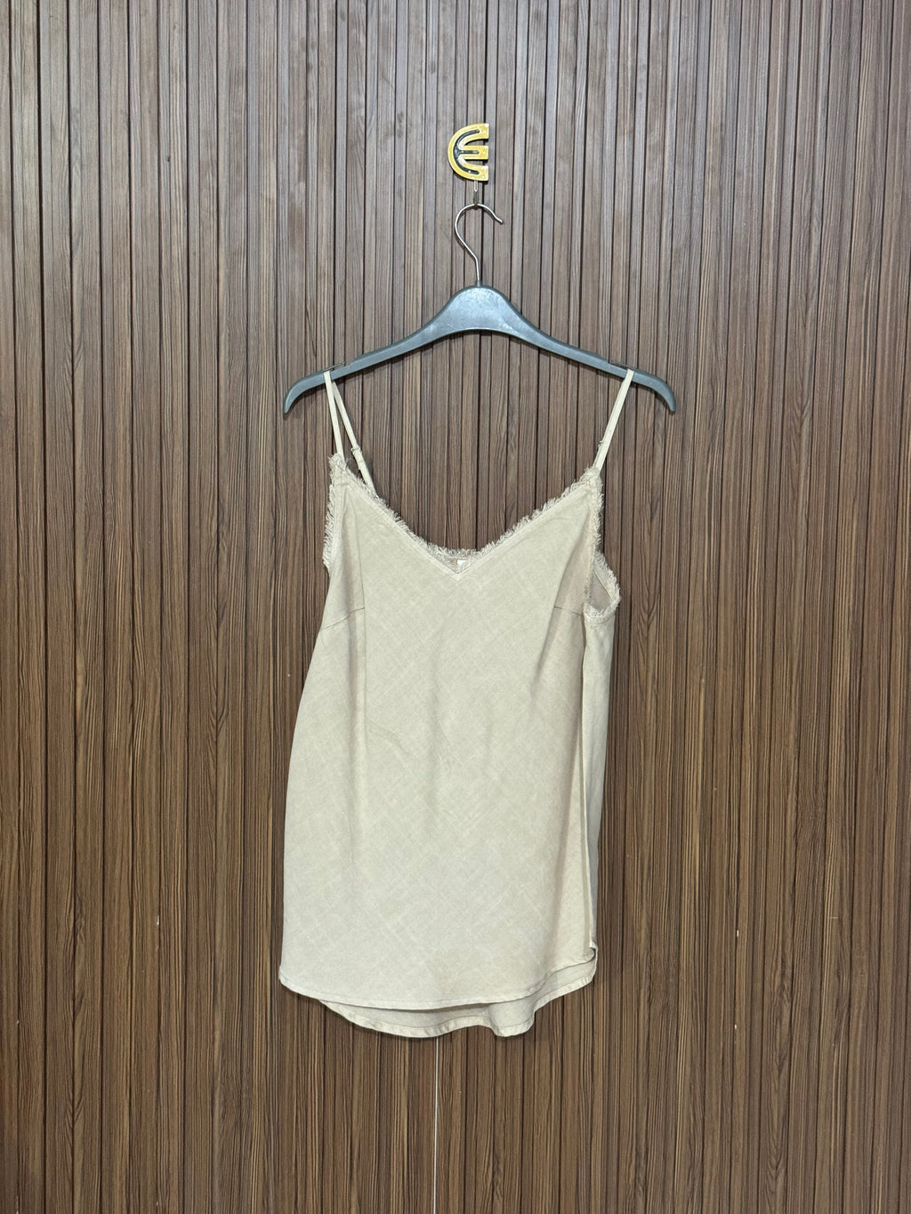 Cream V-Neck Sleeveless Top