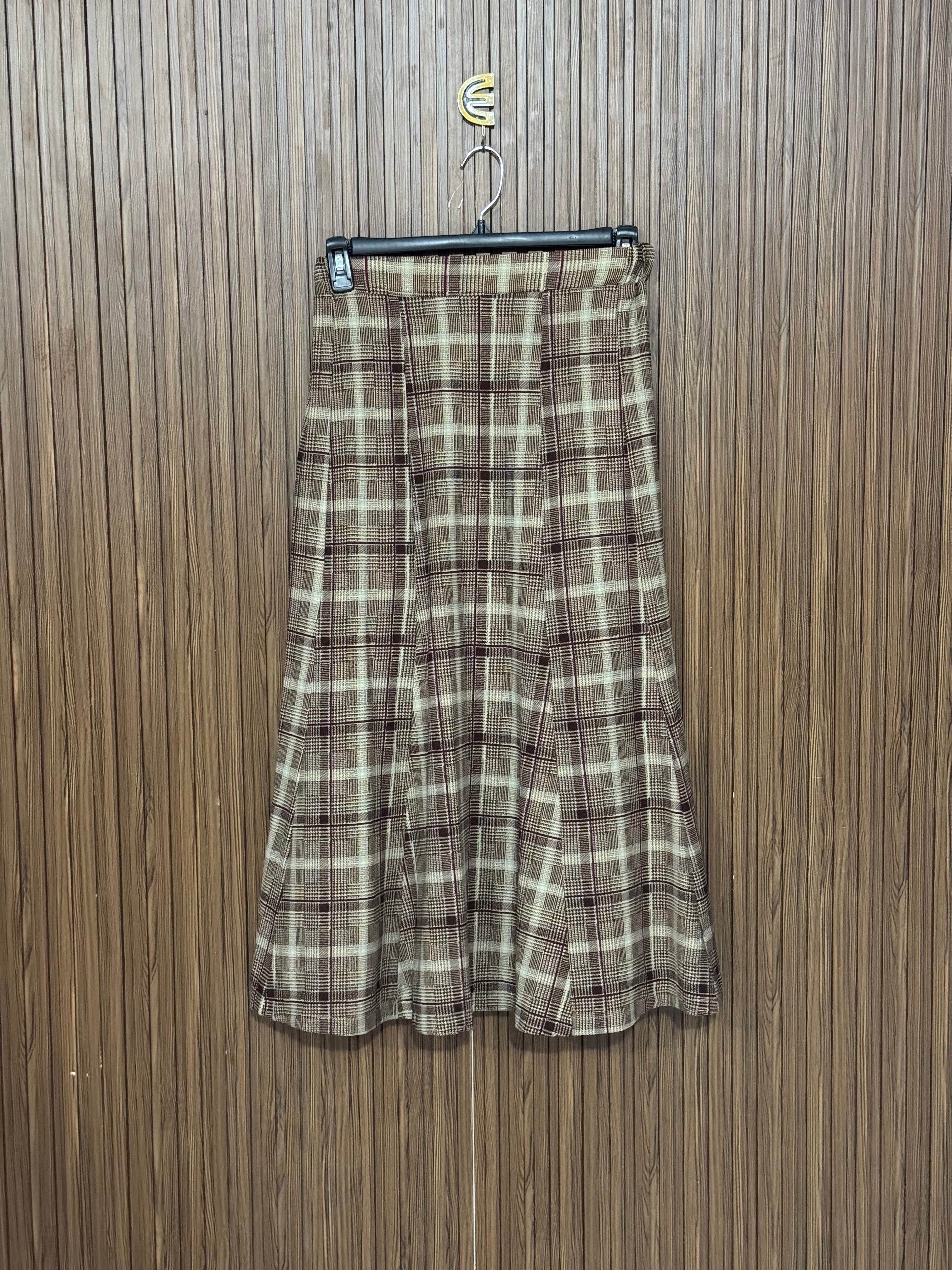 Waist 28 Length 35 fabric silk shifon Plaid Mini Skirt