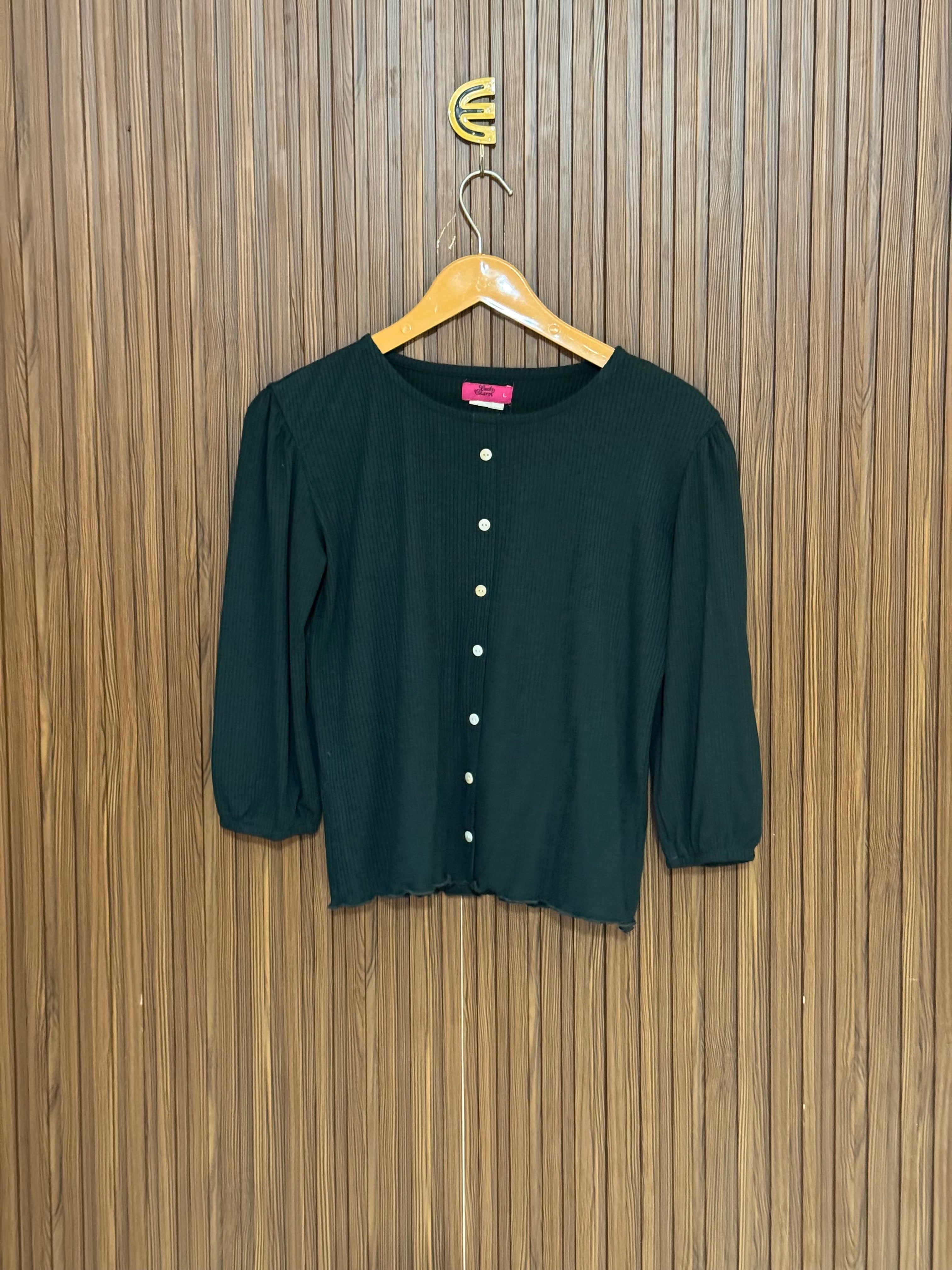 Chest 18 Length 20 Fabric Elastic Casual Button Top