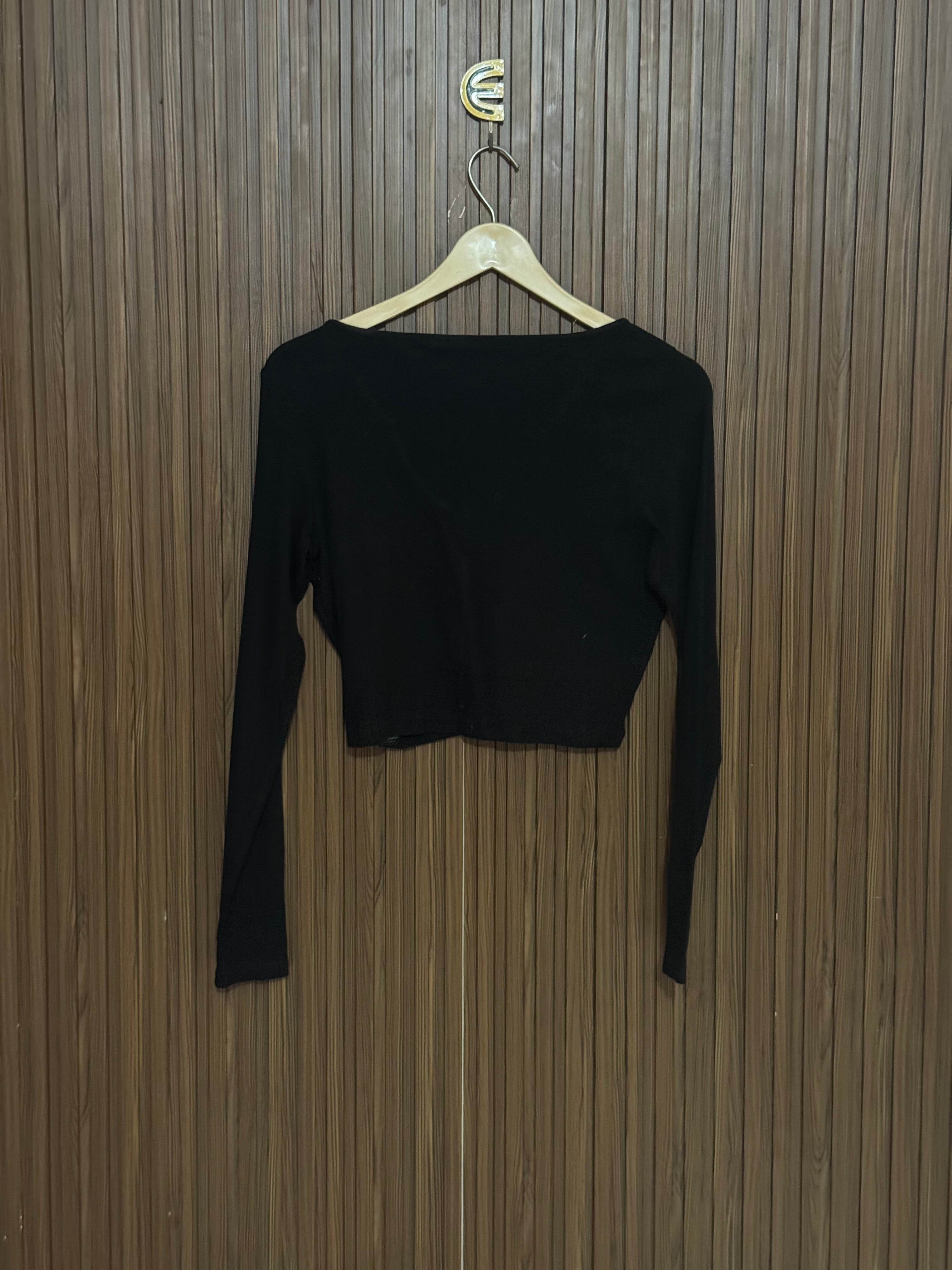 Chest 18 Length 16 Fabric Elastic Black V Neck