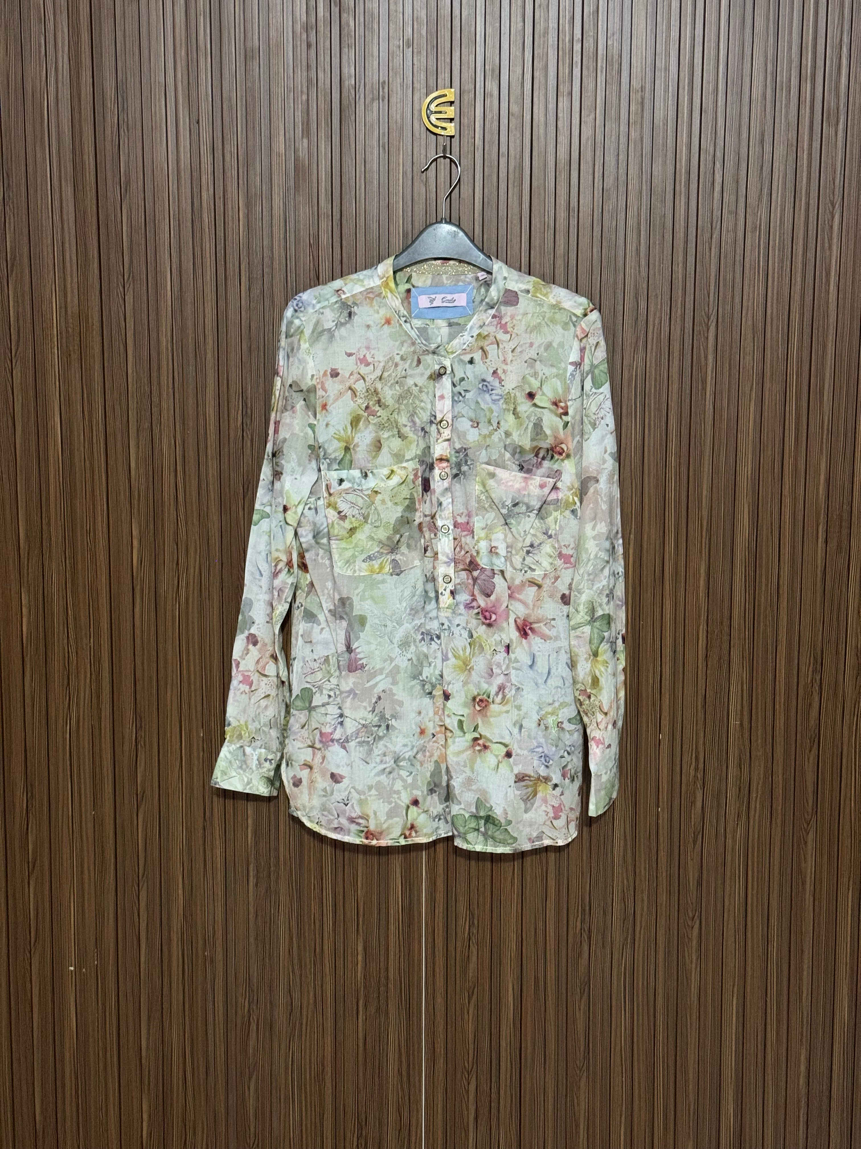 Chest 20 Length 28 Fabric Silk Multi Floral Pattern Top