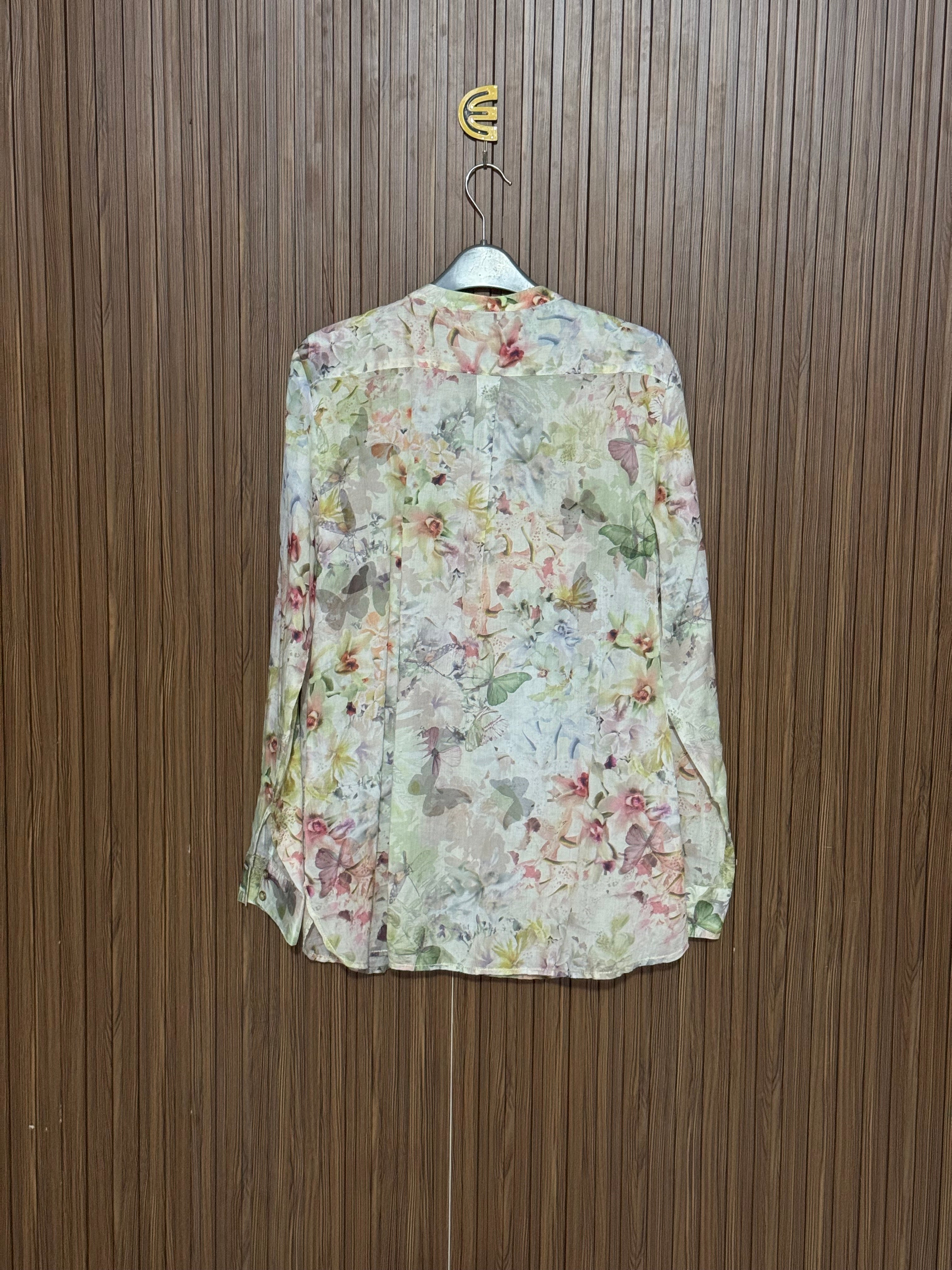 Chest 20 Length 28 Fabric Silk Multi Floral Pattern Top