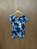 Chest 21 Length 26 Fabric Silk Blue Flower
