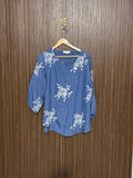Chest 21 Length 26 Fabric Shifon Round Neck Top