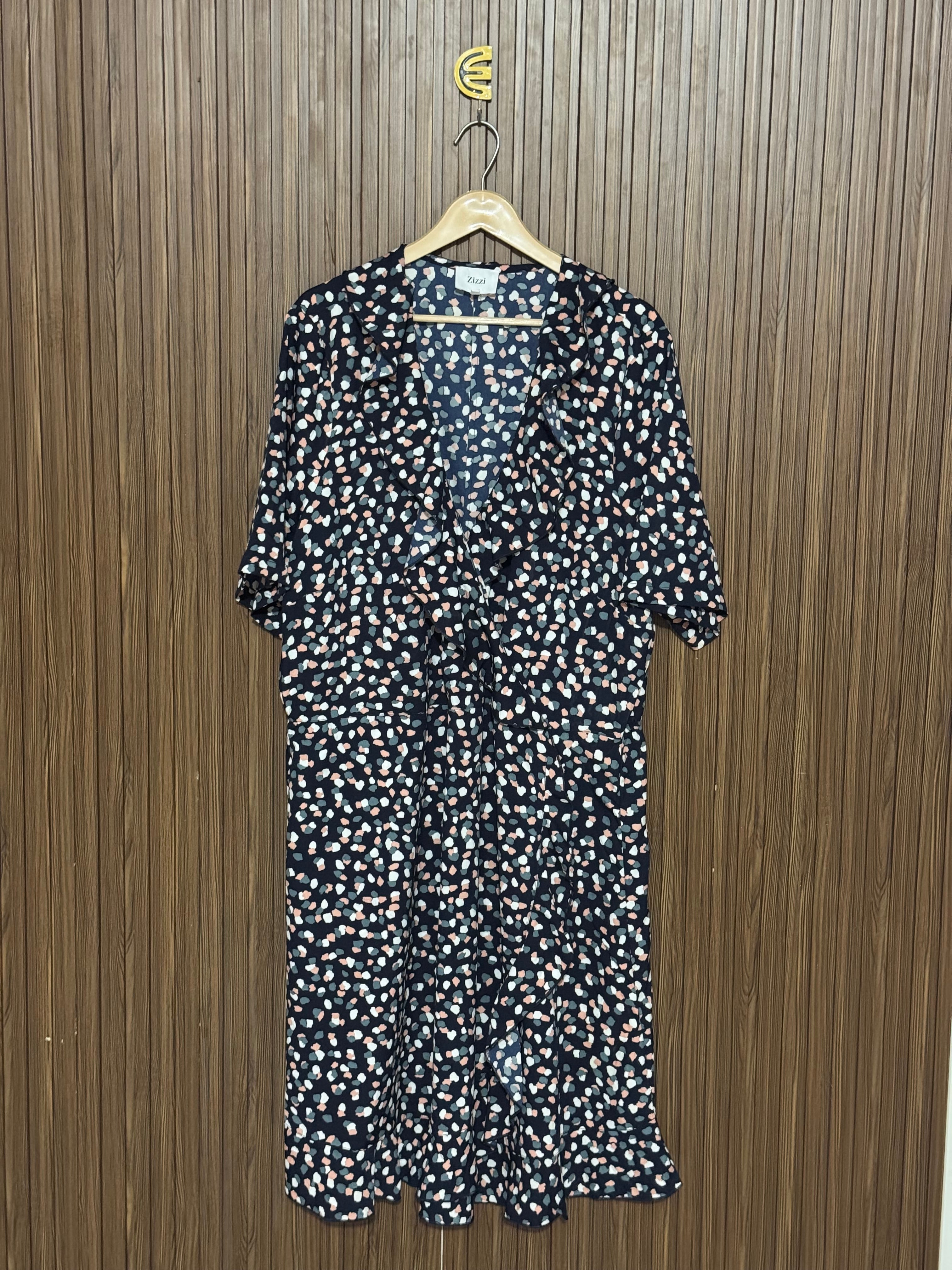 Printed Short Sleeve Long Top