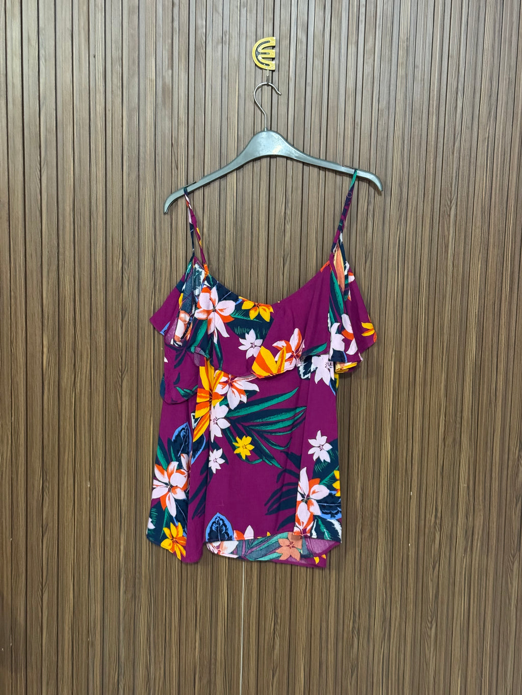 Purple Floral Sleeveless Top