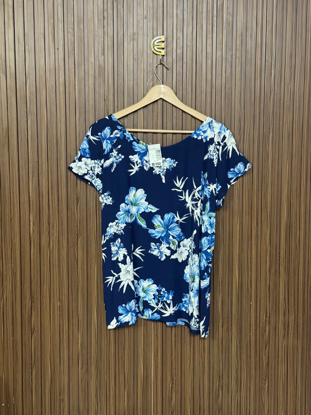 Chest 21 Length 26 Fabric Silk Blue Flower