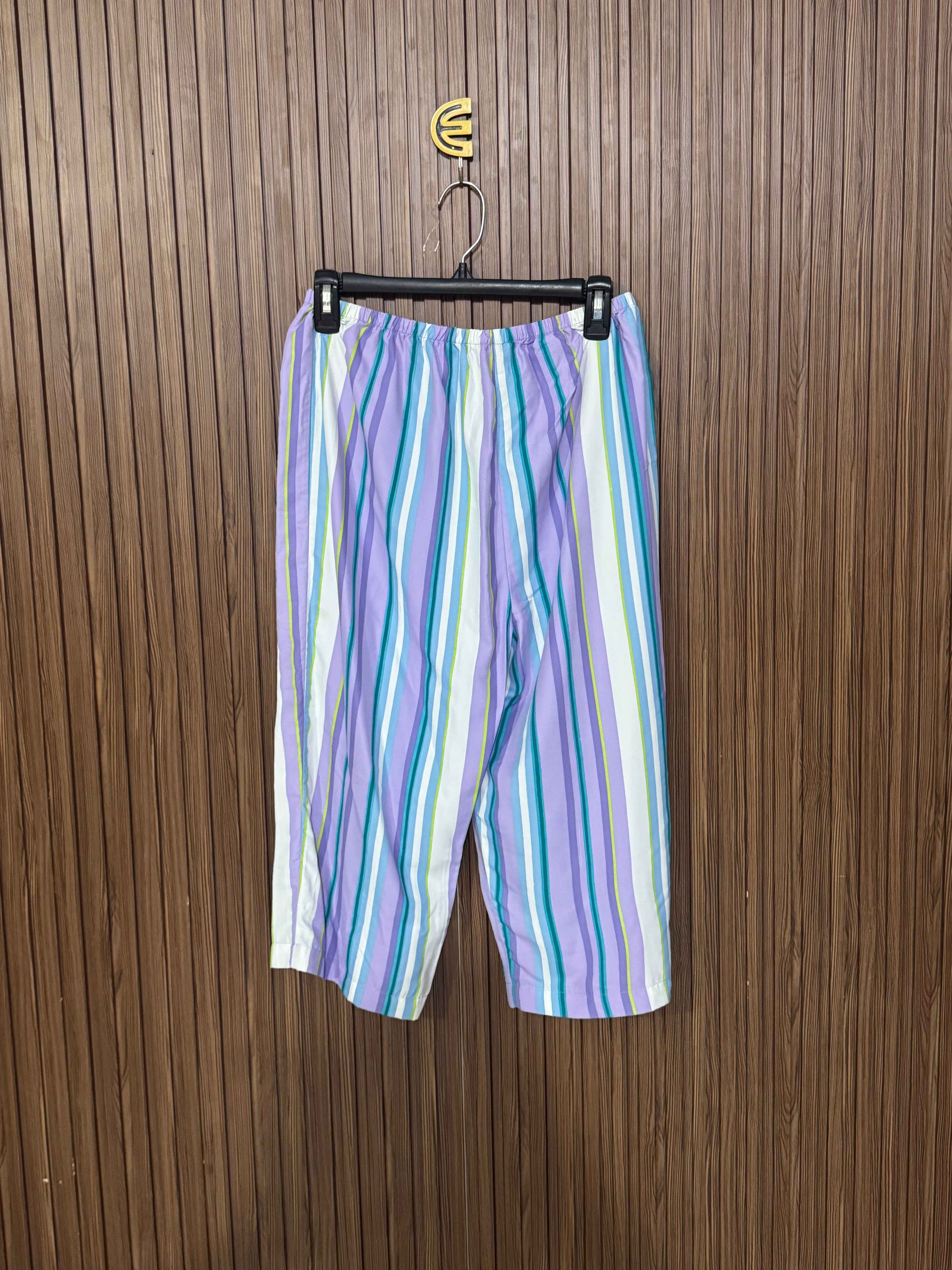 Waist 30 to 32 Length 28 Fabric Silk Teal Striped