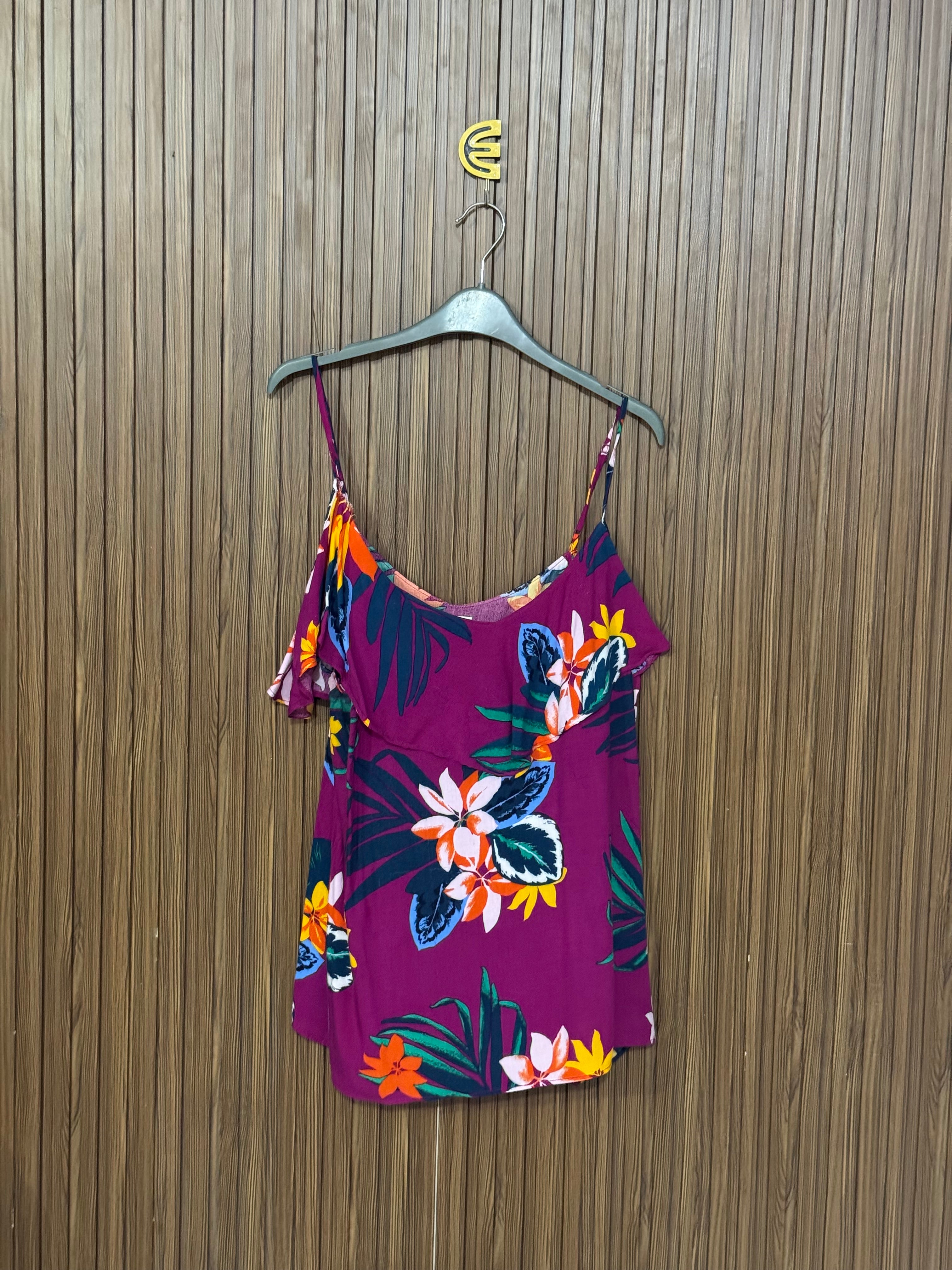 Purple Floral Sleeveless Top