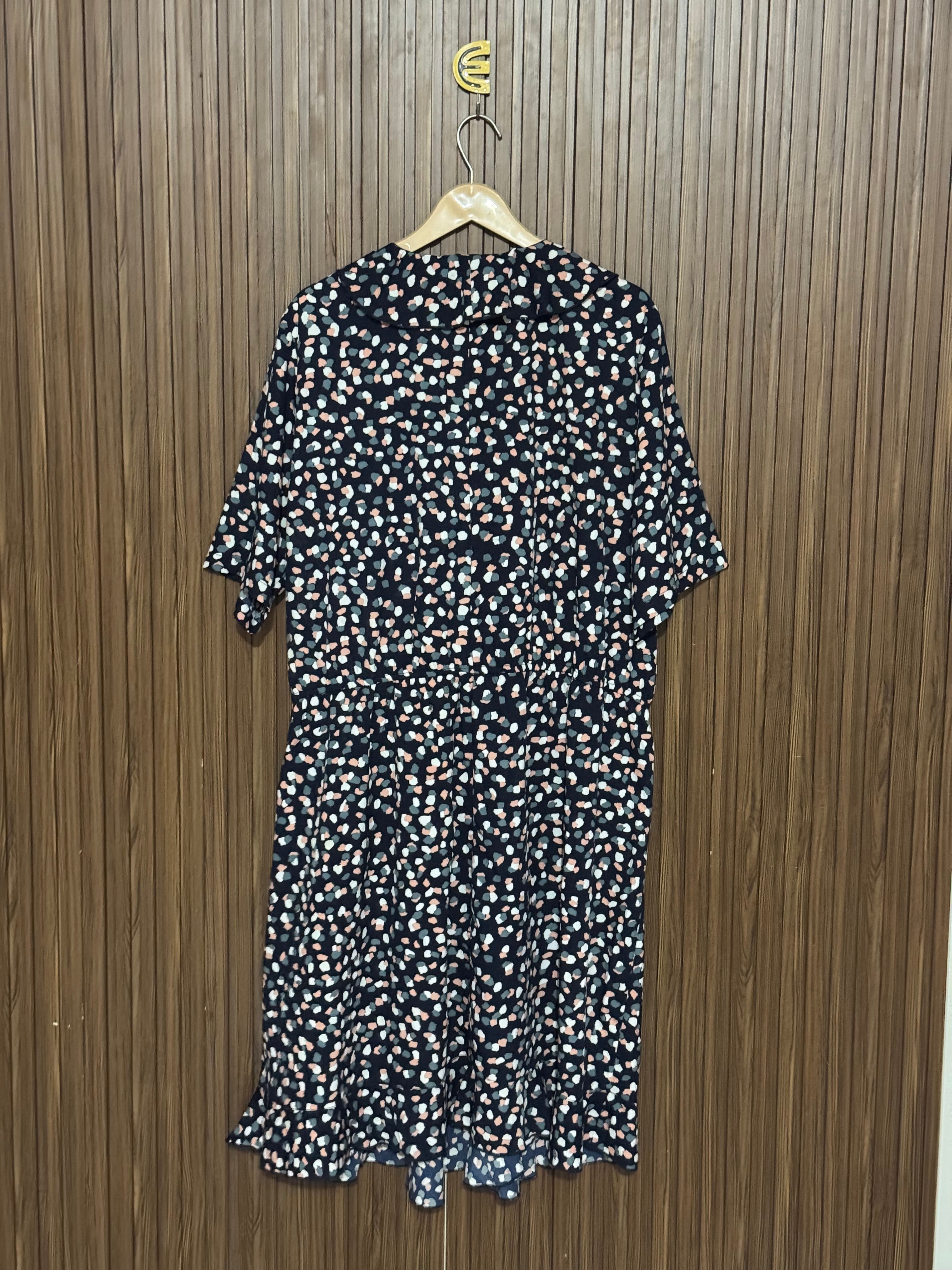 Printed Short Sleeve Long Top