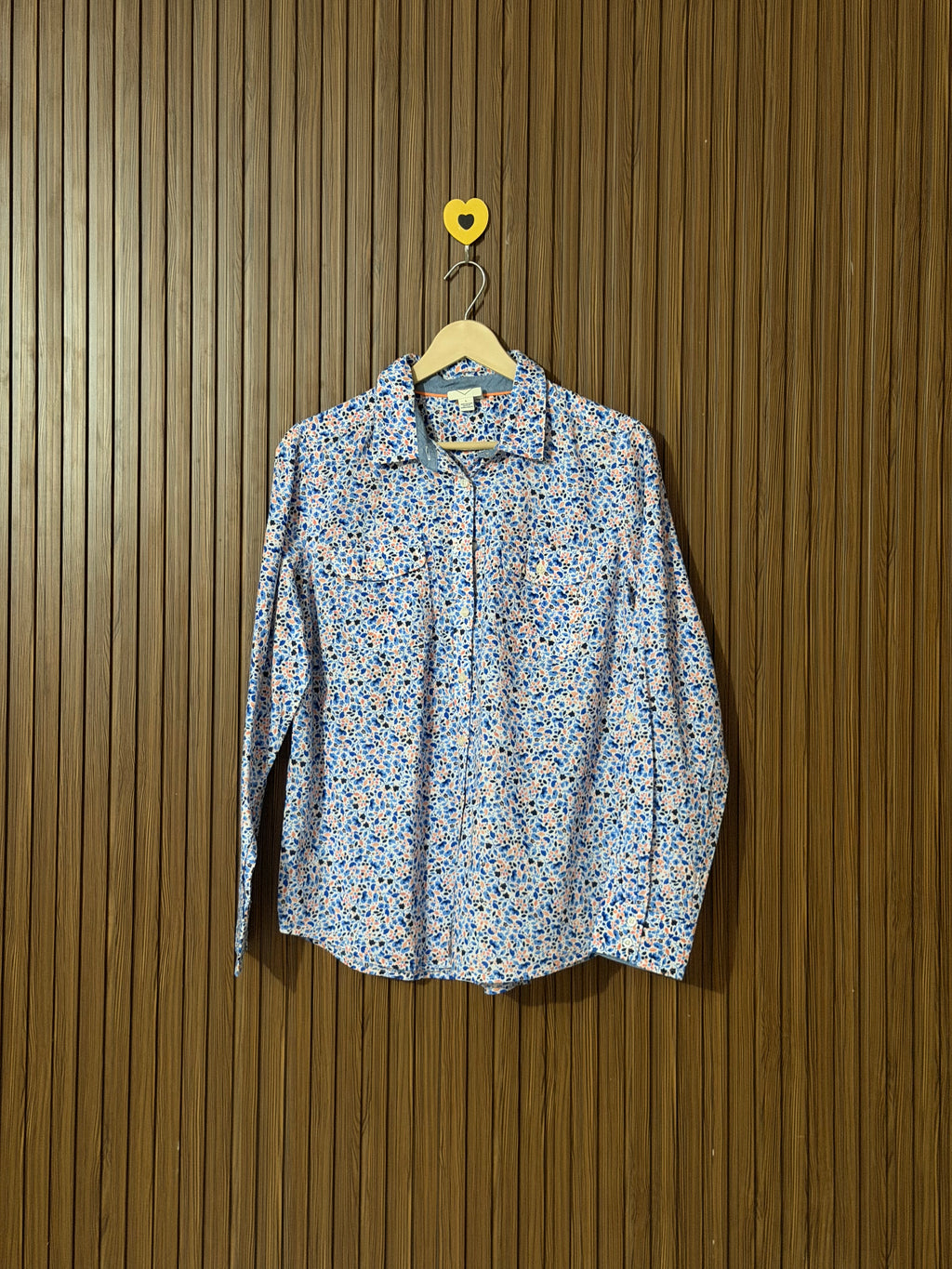 Blue Floral Printed Full Sleeves Shirt