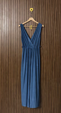 Blue Wrap V-Neck Jumpsuit