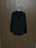 Chest 20 Length 26 Fabric Silk Formal Black Silky Top