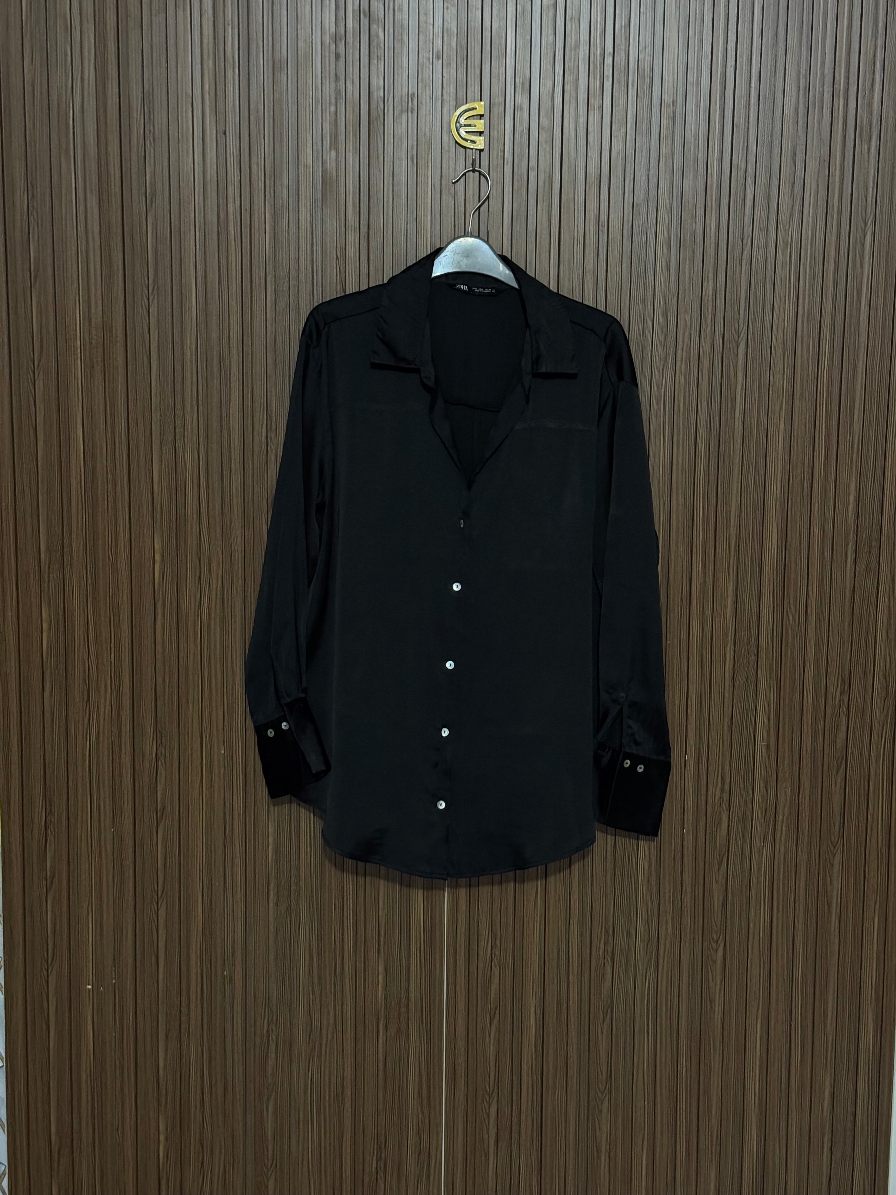 Chest 20 Length 26 Fabric Silk Formal Black Silky Top