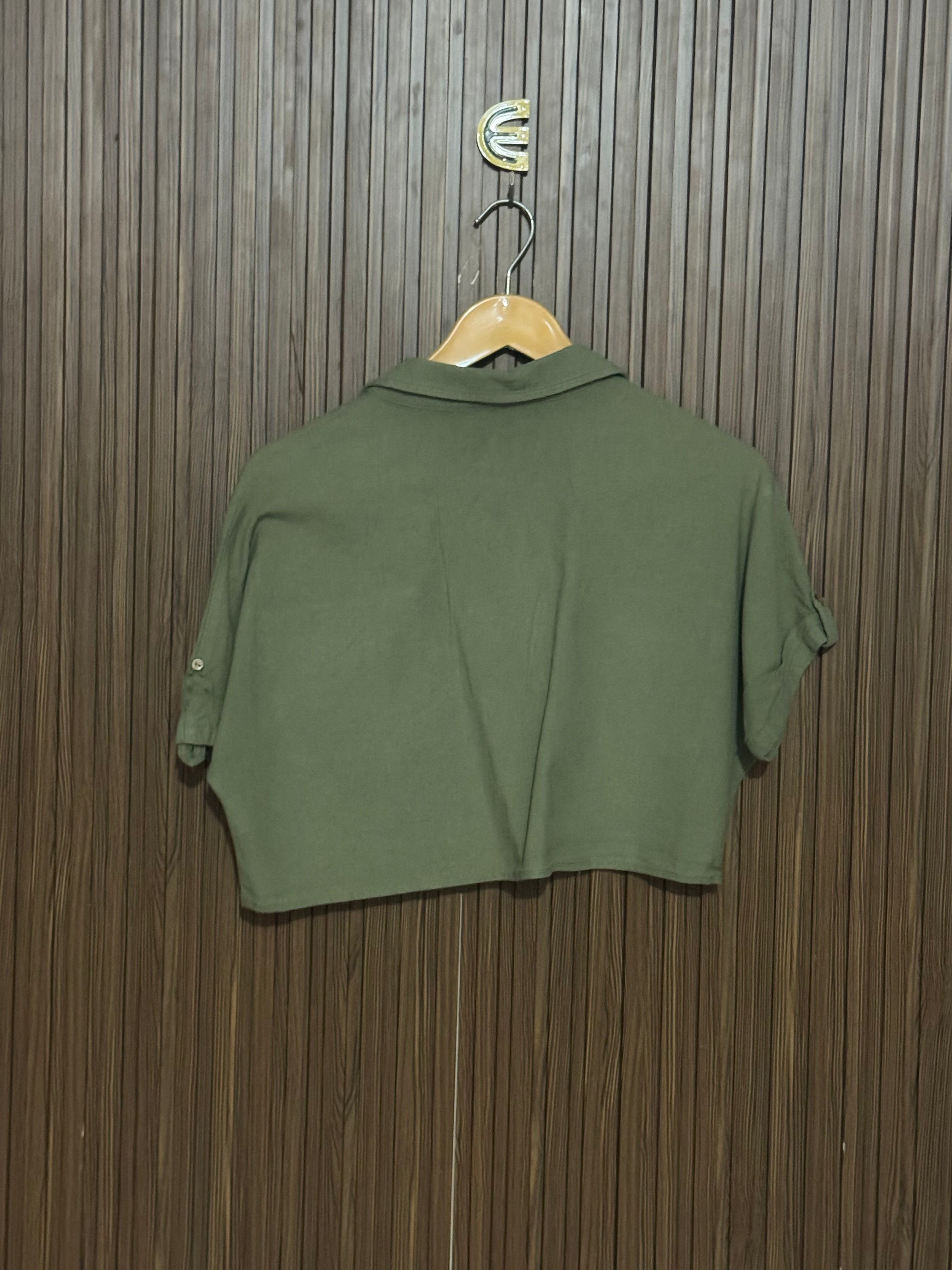 Chest 22 Length 14 Fabric Coton Shifon Olive Green