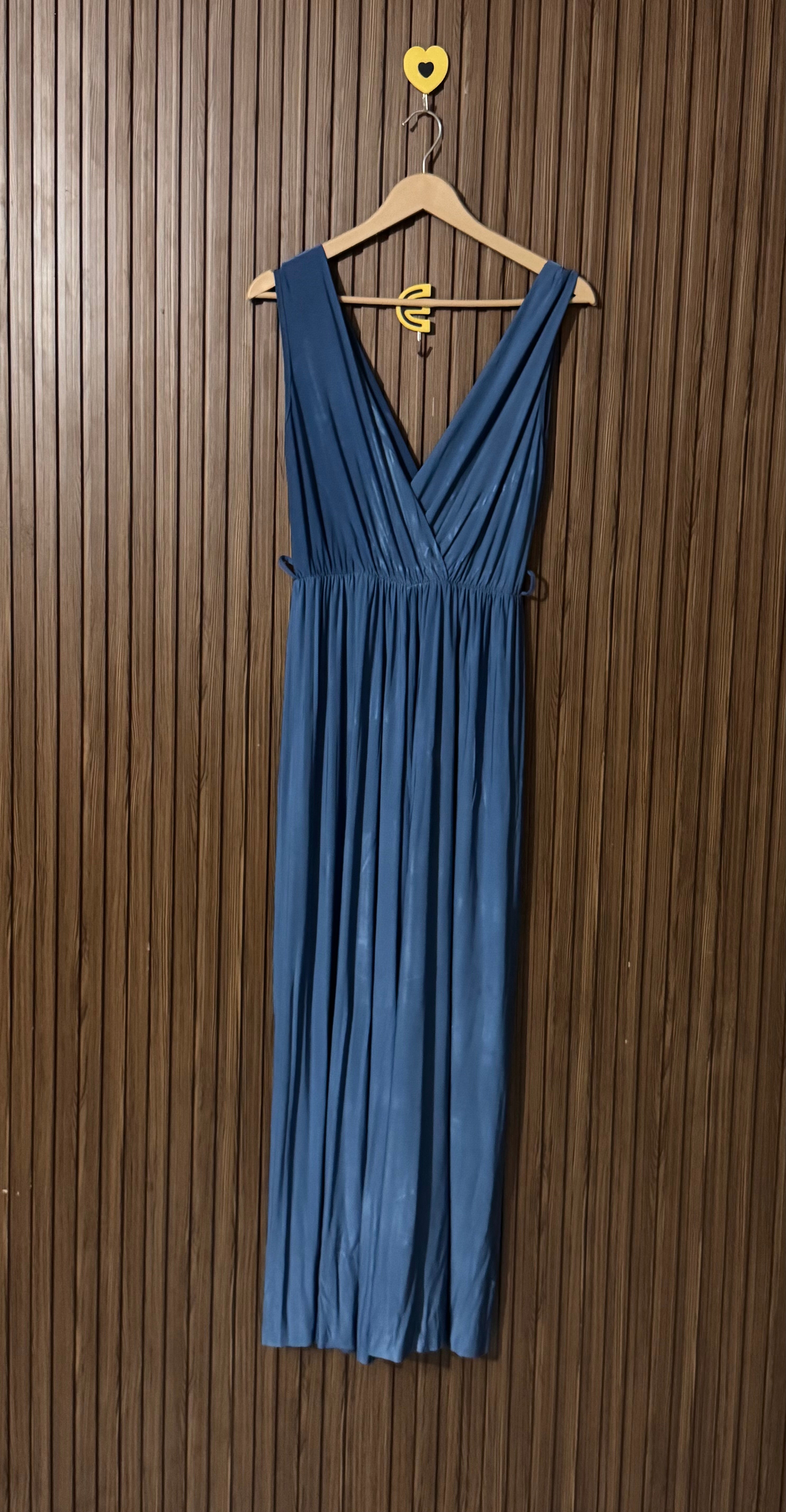 Blue Wrap V-Neck Jumpsuit