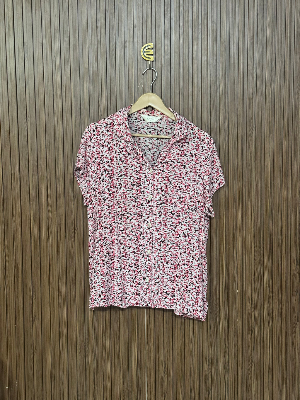 Chest 21 Length 26 Fabric Linen Pink Abstract