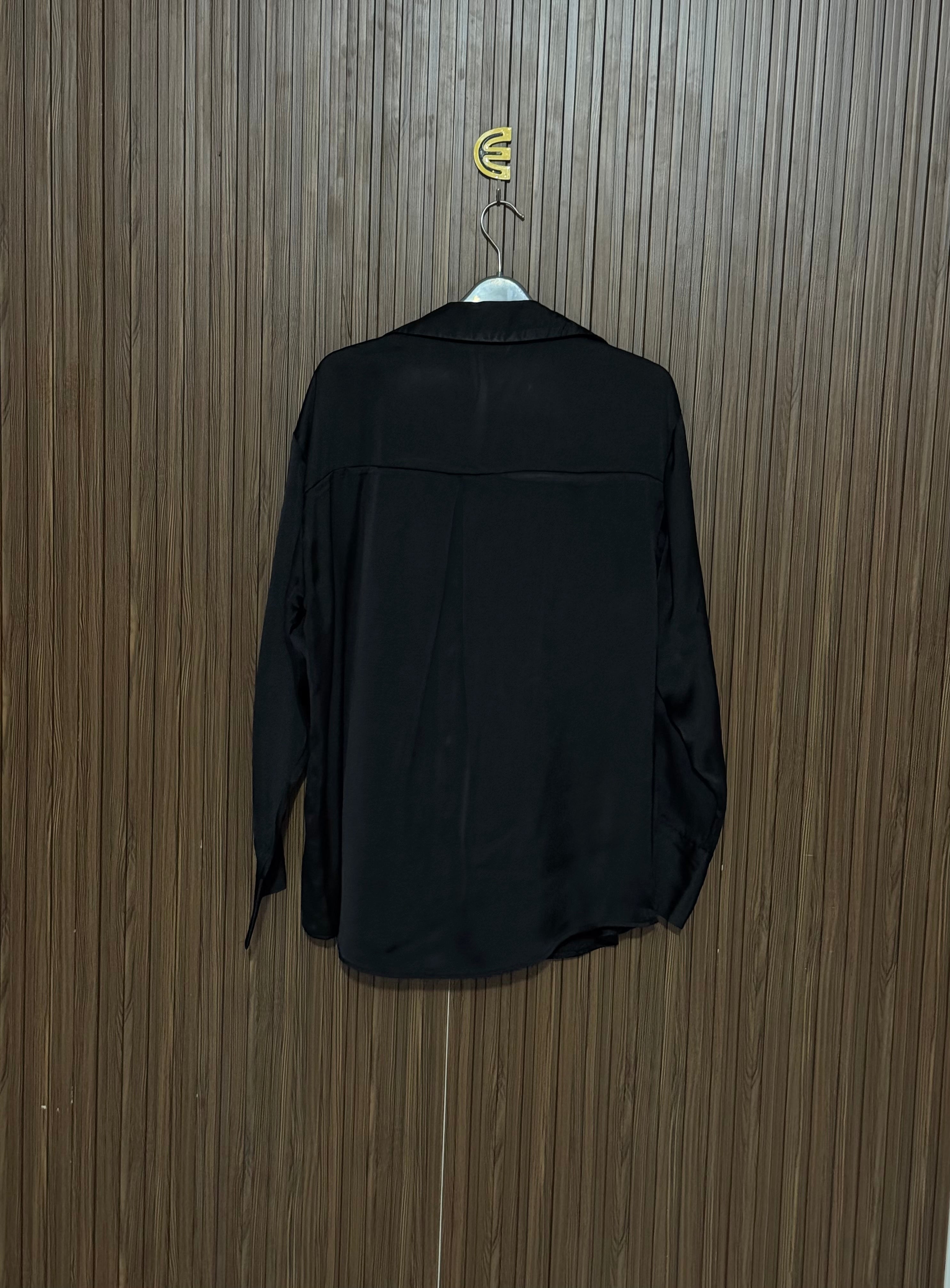 Chest 20 Length 26 Fabric Silk Formal Black Silky Top