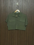 Chest 22 Length 14 Fabric Coton Shifon Olive Green