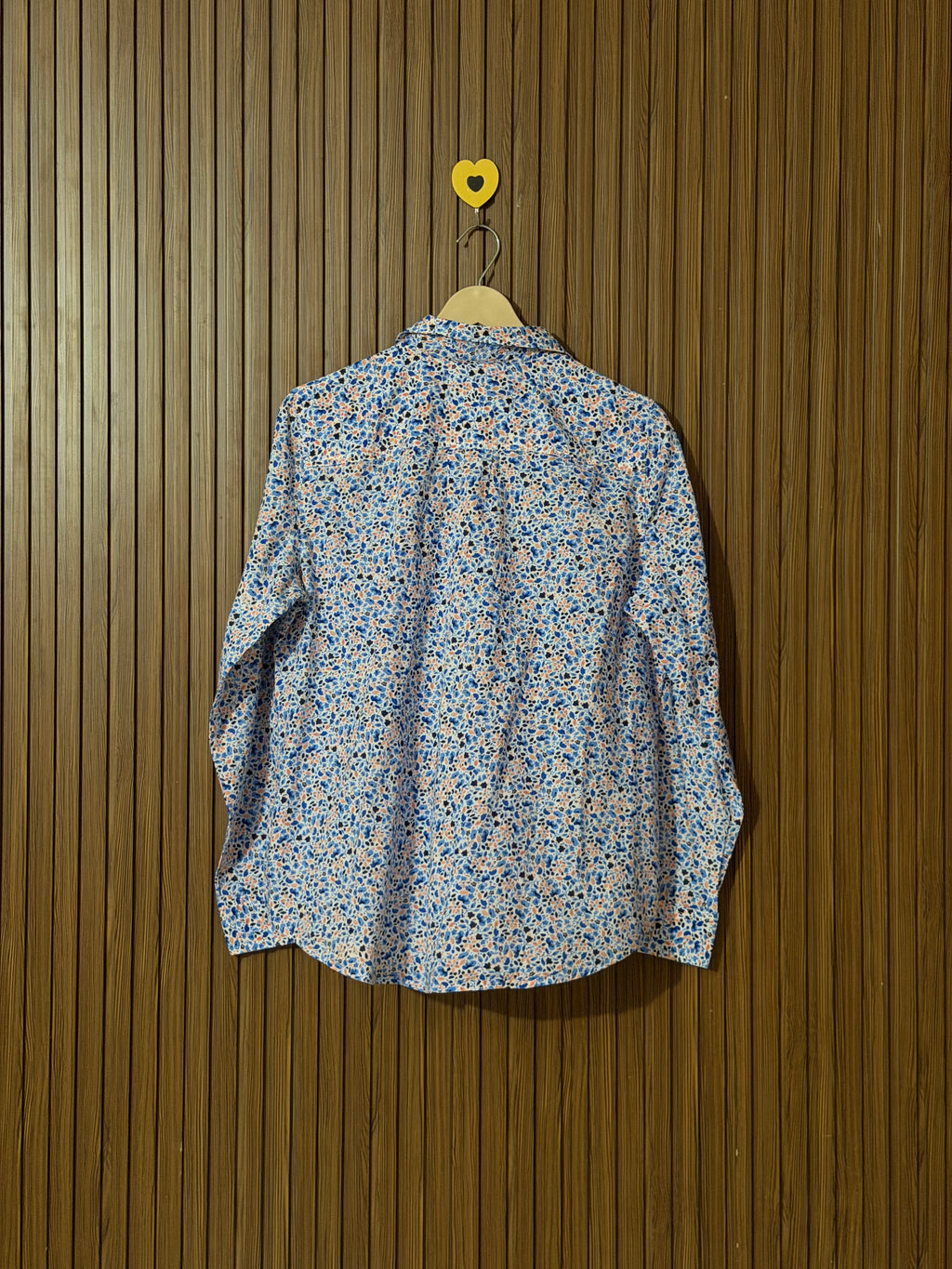 Blue Floral Printed Full Sleeves Shirt