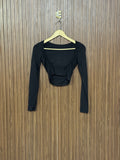Chest 13 Length 13 Fabric Dryfit Black Ruched