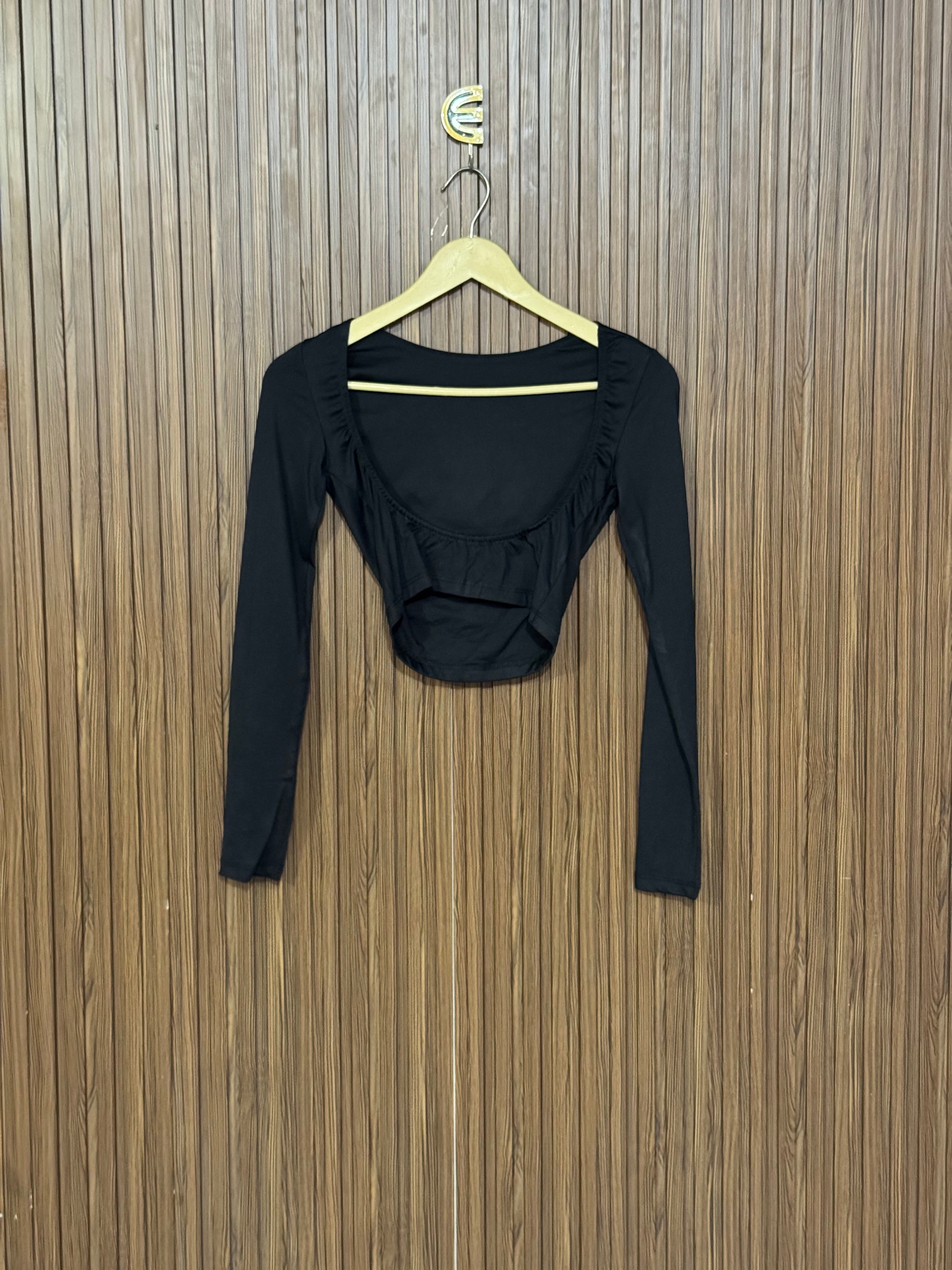 Chest 13 Length 13 Fabric Dryfit Black Ruched